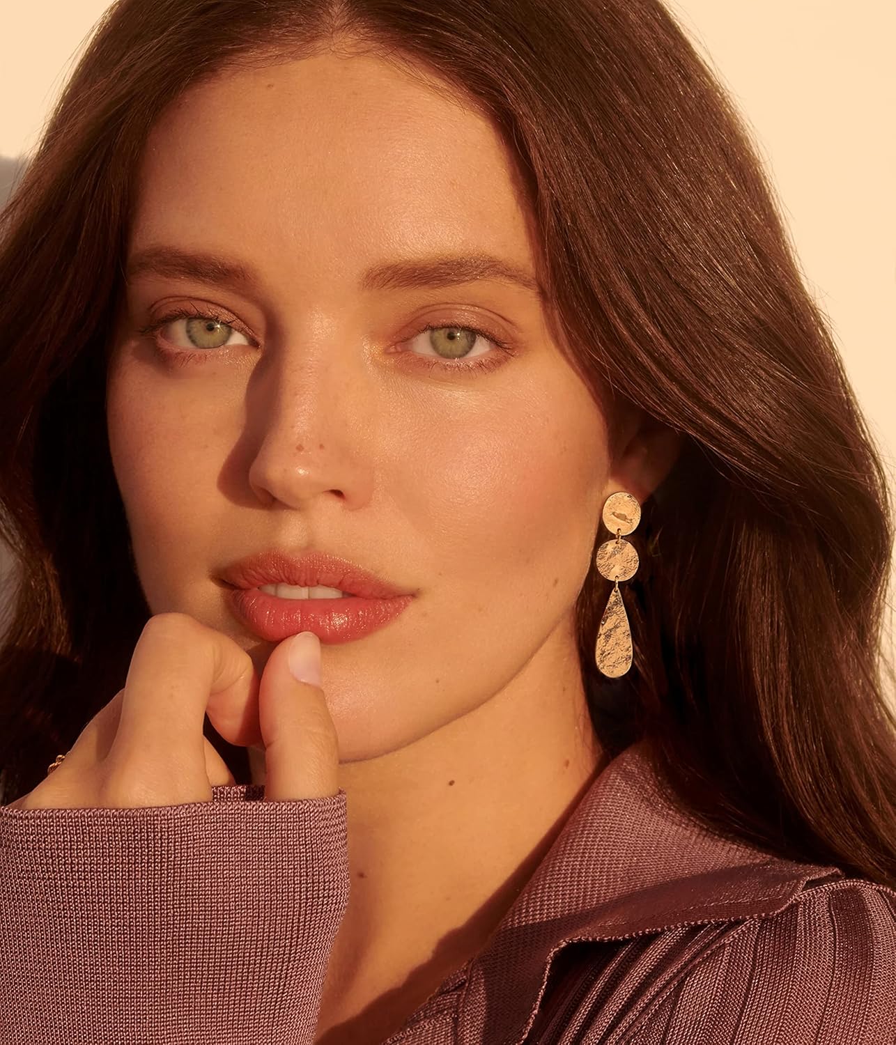 Minimalist Long Linear Drop Dangle Earrings with Luxury 18k Gold Plated High Shine Flat Chain Statement Jewelry for Women Party Gift 3.62” - Image 3