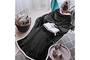 Super Soft and Comfy Sherpa Wearable Blanket with Sleeves