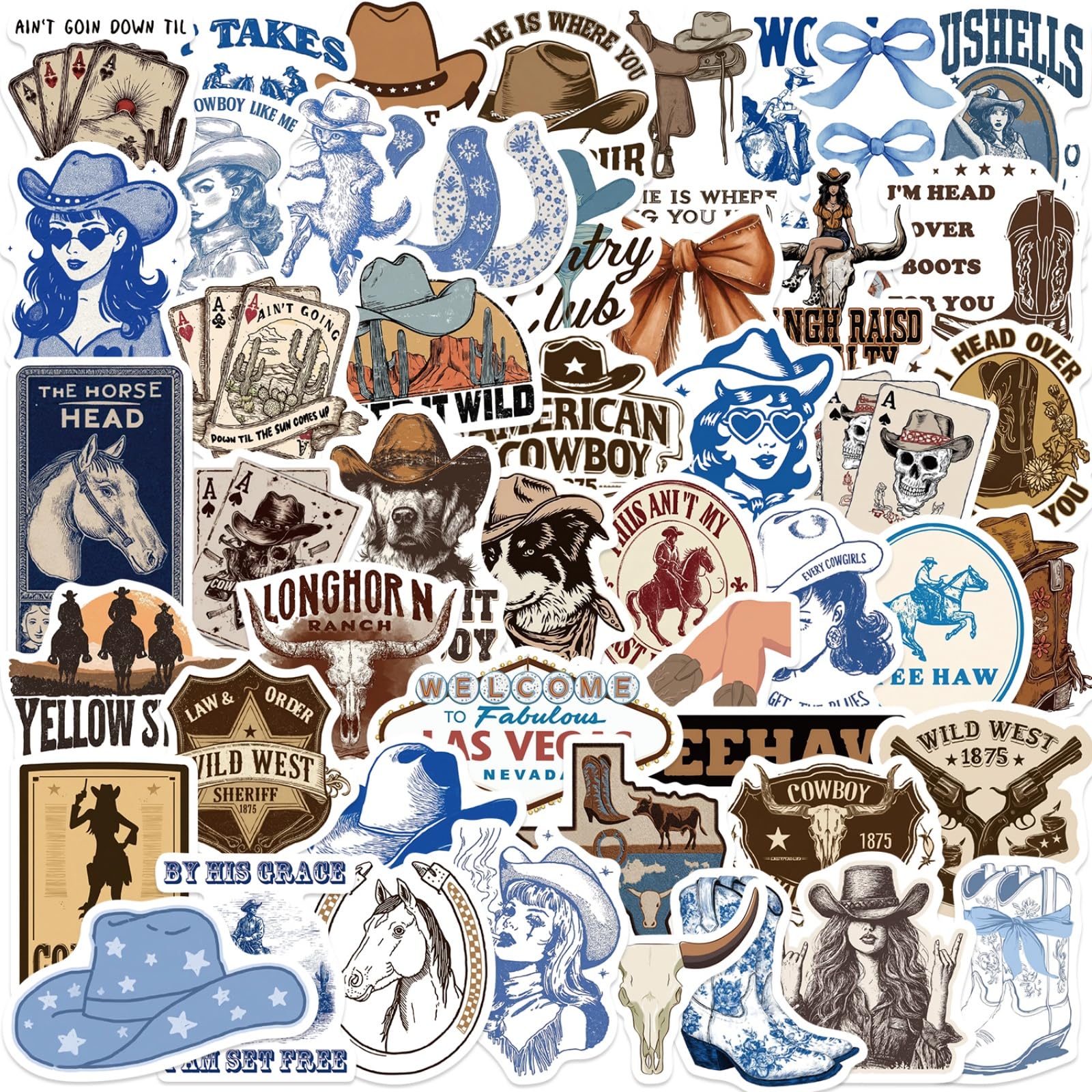 50 szt. zachodnich naklejek, kowbojka, naklejki na butelki z wodą, pamiętniki na laptopa, do scrapbookingu, fajne zachodnie kowbojskie naklejki, dekoracja imprezowa, upominki dla dorosłych