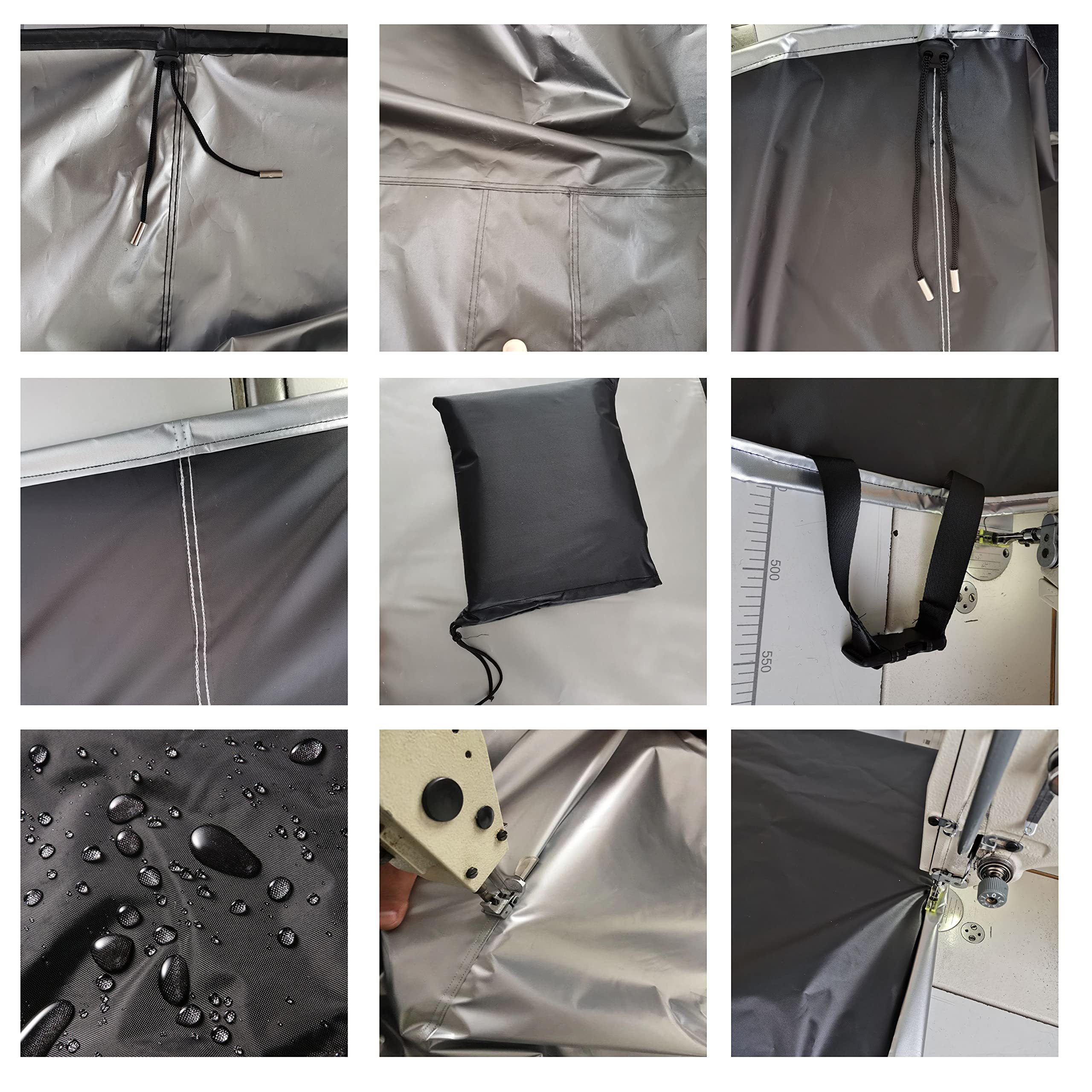 ZLYJ Offset Smoker Cover Grill Cover Heavy Duty Waterproof 600D BBQ Smoker Cover - Image 4