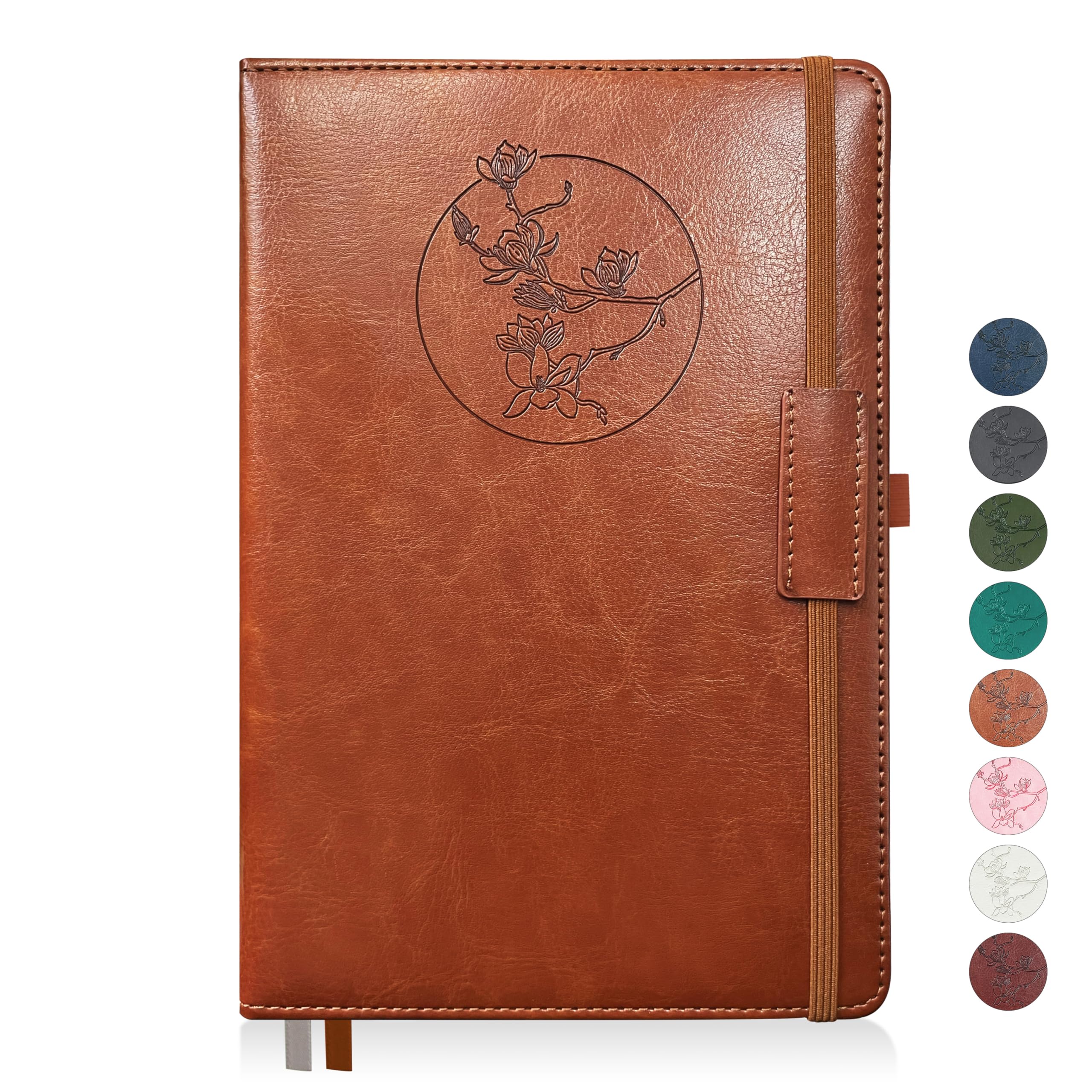Mlife Notebook Journal for Women Men,256 Pages A5 Hardcover Leather Journaling Notebooks for Work,lined journal/notebook with 100Gsm Paper,Pen Holder and inner pocket 5.8"×8.4"(brown)