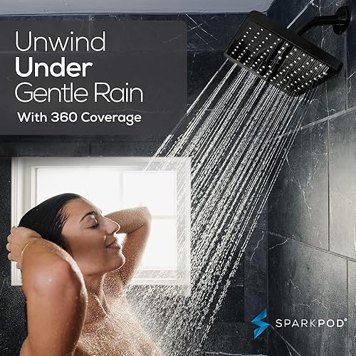 Miniatura 172 de SparkPod Cabezal de ducha, lluvia de alta presión, diseño de lujo de alta calidad, instalación en 1 minuto, reemplazo ajustable fácil de limpiar 1.