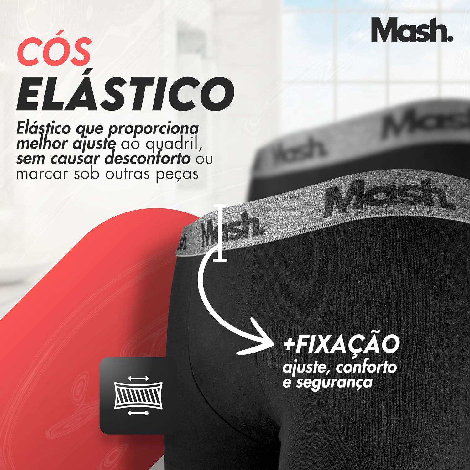 Kit 10 Cuecas Boxer Mash Algodão Cotton Respirável Masculina