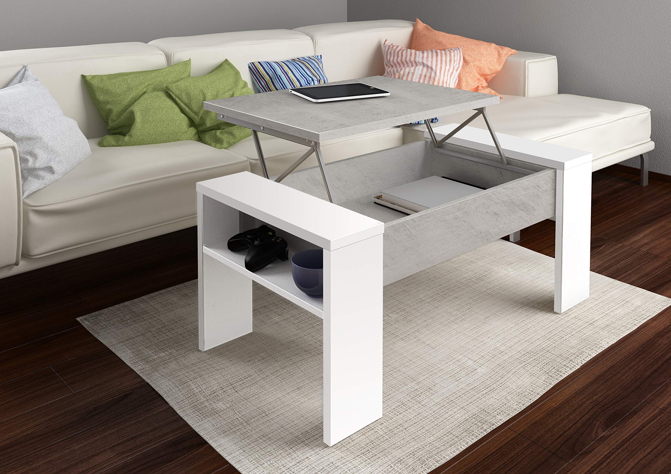 Mobile Ingresso Moderno Con Specchio - Scarpiera, Appendiabiti E Cassetto In Stile Cemento/Larice - Foto 2