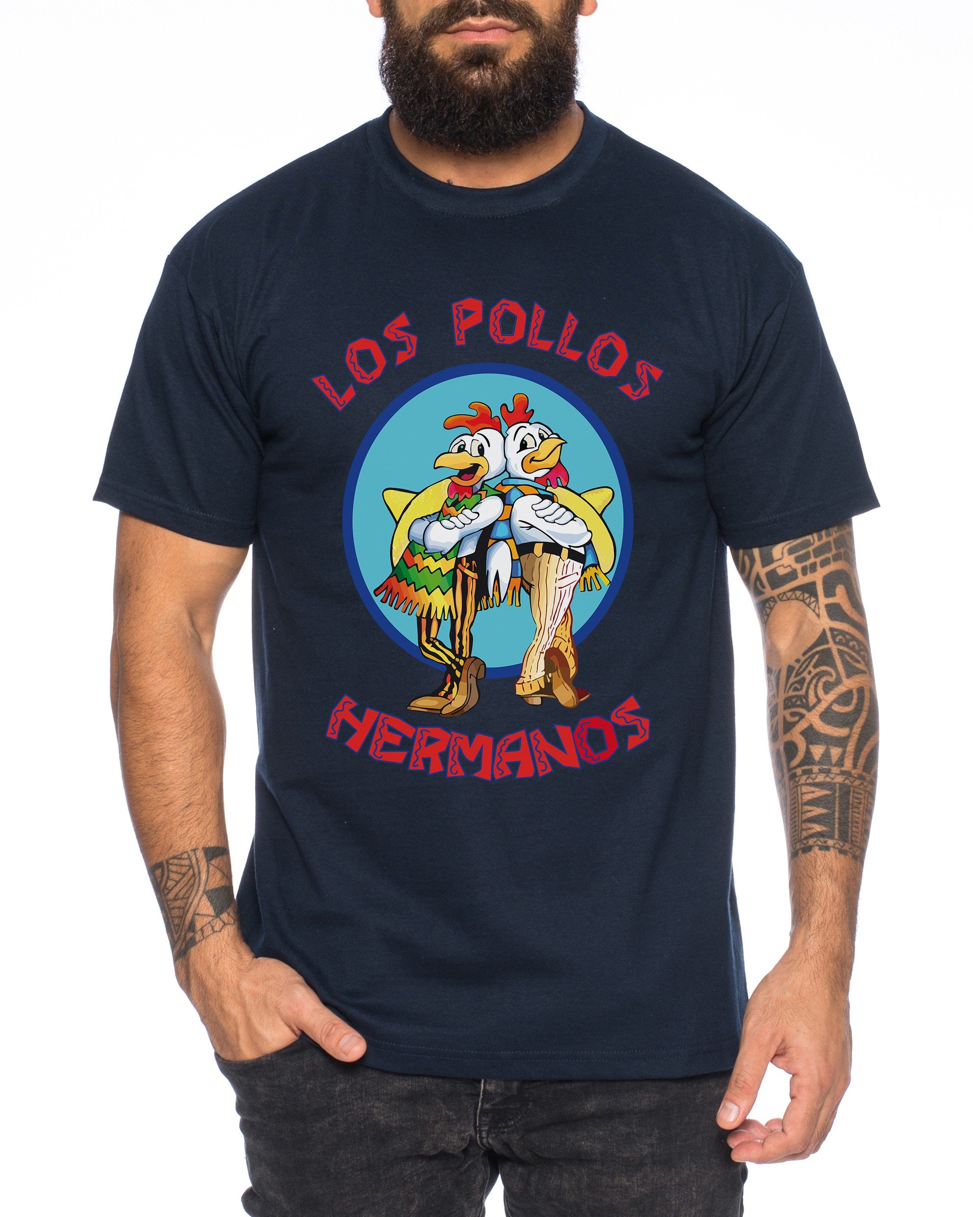 WhyKiki Los Pollos Maglietta da Uomo Hermanos Bad Heisenberg Breaking