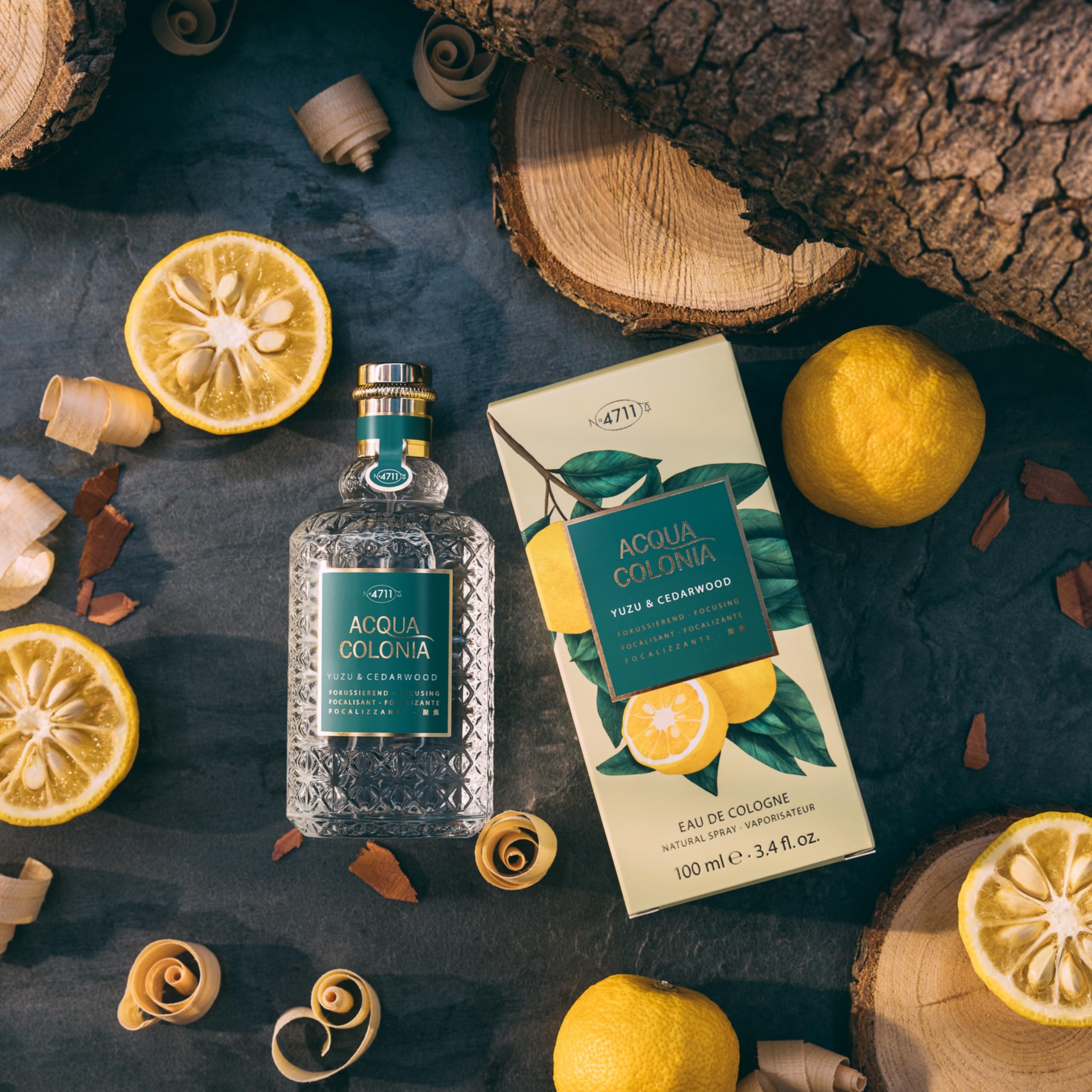 4711 Acqua Colonia® Yuzu & Cedarwood | Eau de Cologne - focalizzante - Benessere per i sensi | 100 ml Natural Spray