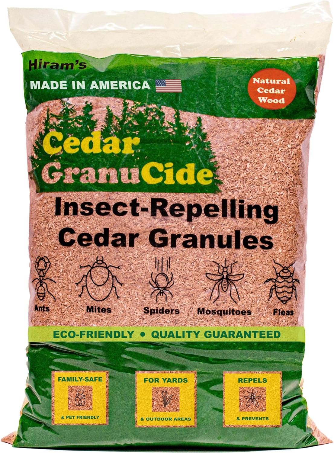 GranuCide Cedar Granules | Cedar Chips for Home & Garden | Repels Ants, Aphids, Spiders, Mosquitos | Smells Great & Easy to Use | 1 Bag (8 lbs)