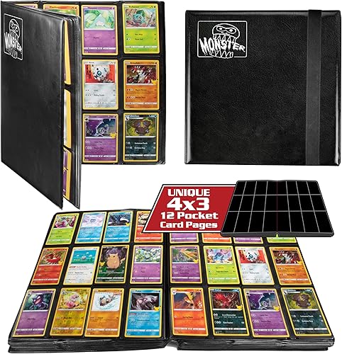 Miniatura 1 de Álbum de tarjetas coleccionables de 12 bolsillos, 20 páginas acolchadas de carga lateral que contienen 480 tarjetas, compatible con Yugioh Magic the