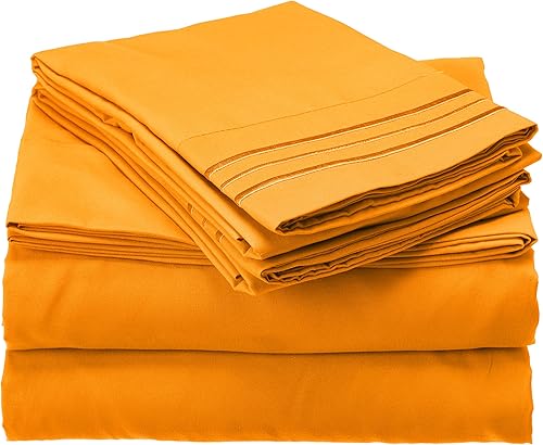 Miniatura 3 de Juego de ropa de cama de 4 piezas Elegant Comfort , suave como la seda, de lujo, de 1,500 hilos, no se arruga, con bolsillo profundo de hasta 16