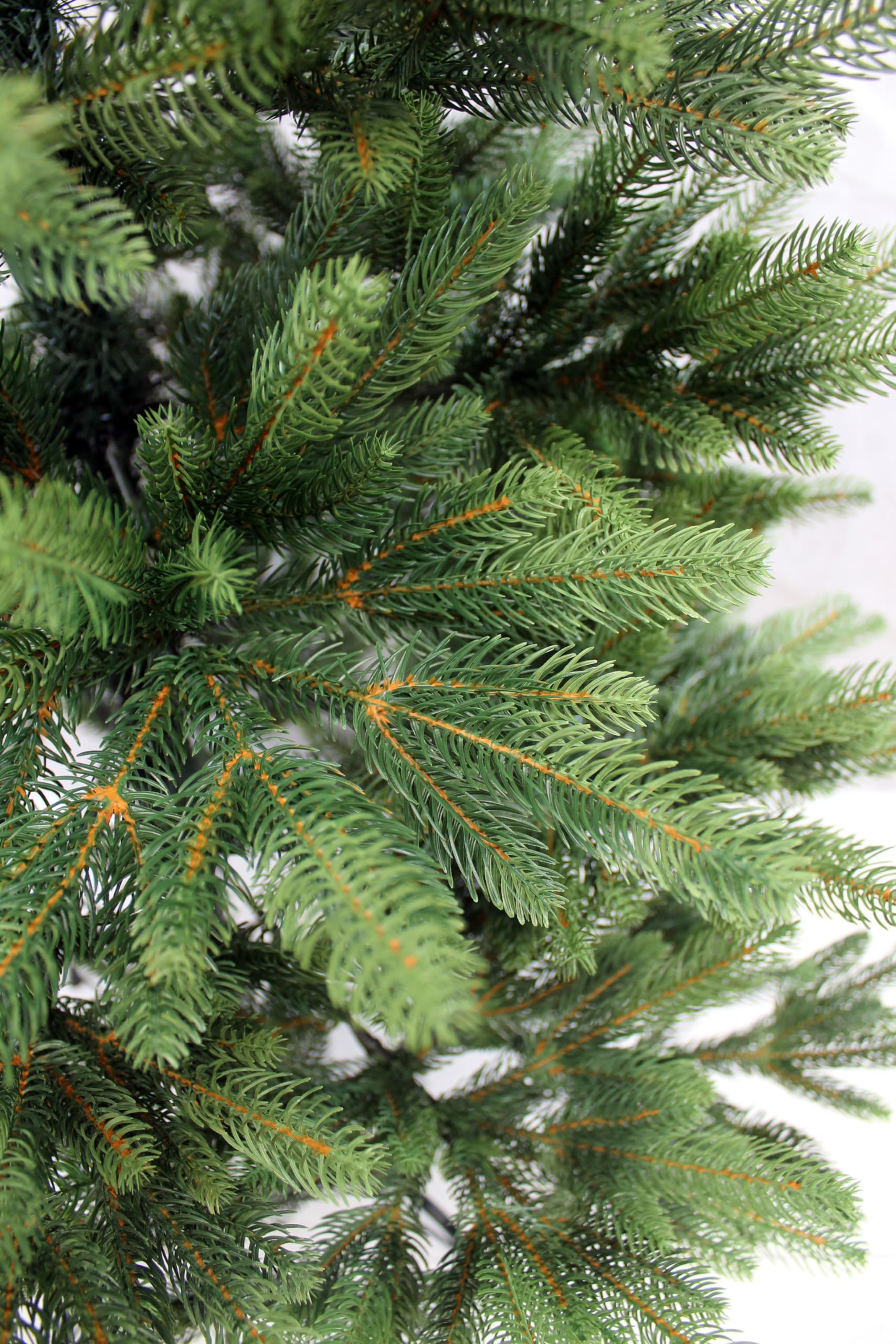 Künstlicher Weihnachtsbaum Premium Spritzguss PE 150 cm Höhe und 1093 Spitzen wie echt mit Metallständer und Aufbewahrungstasche Klappsystem Kunst Tanne (150 cm Höhe)