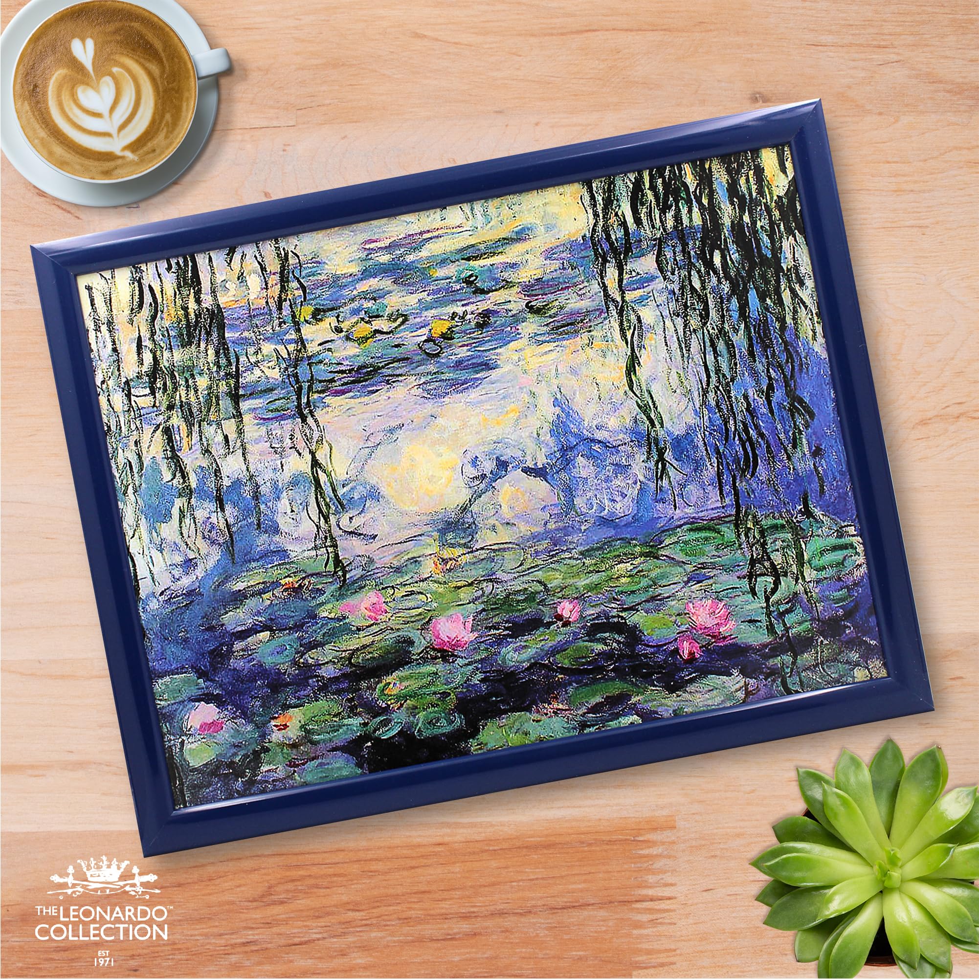 Lesser & Pavey Plateau rembourré avec Coussin rembourré pour Ordinateur Portable, Boissons, Nourriture, Petit-déjeuner, pour la Maison et Le Bureau – Claude Monet