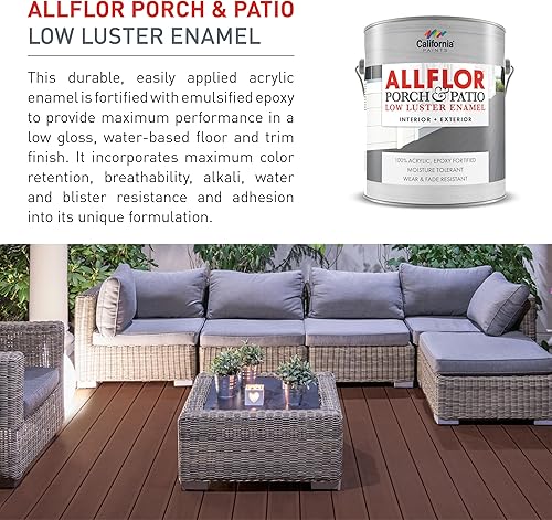 Miniatura 3 de California Paints ALLFLOR - Esmalte de pintura para porche, patio y suelo, gris acorazado, 1 galón, fórmula extremadamente duradera a base de agua,