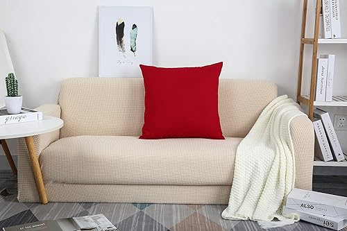 Miniatura 7 de TangDepot - Funda de almohada hecha a mano 100% lona de algodón, Algodón, Rojo (Christmas Red)