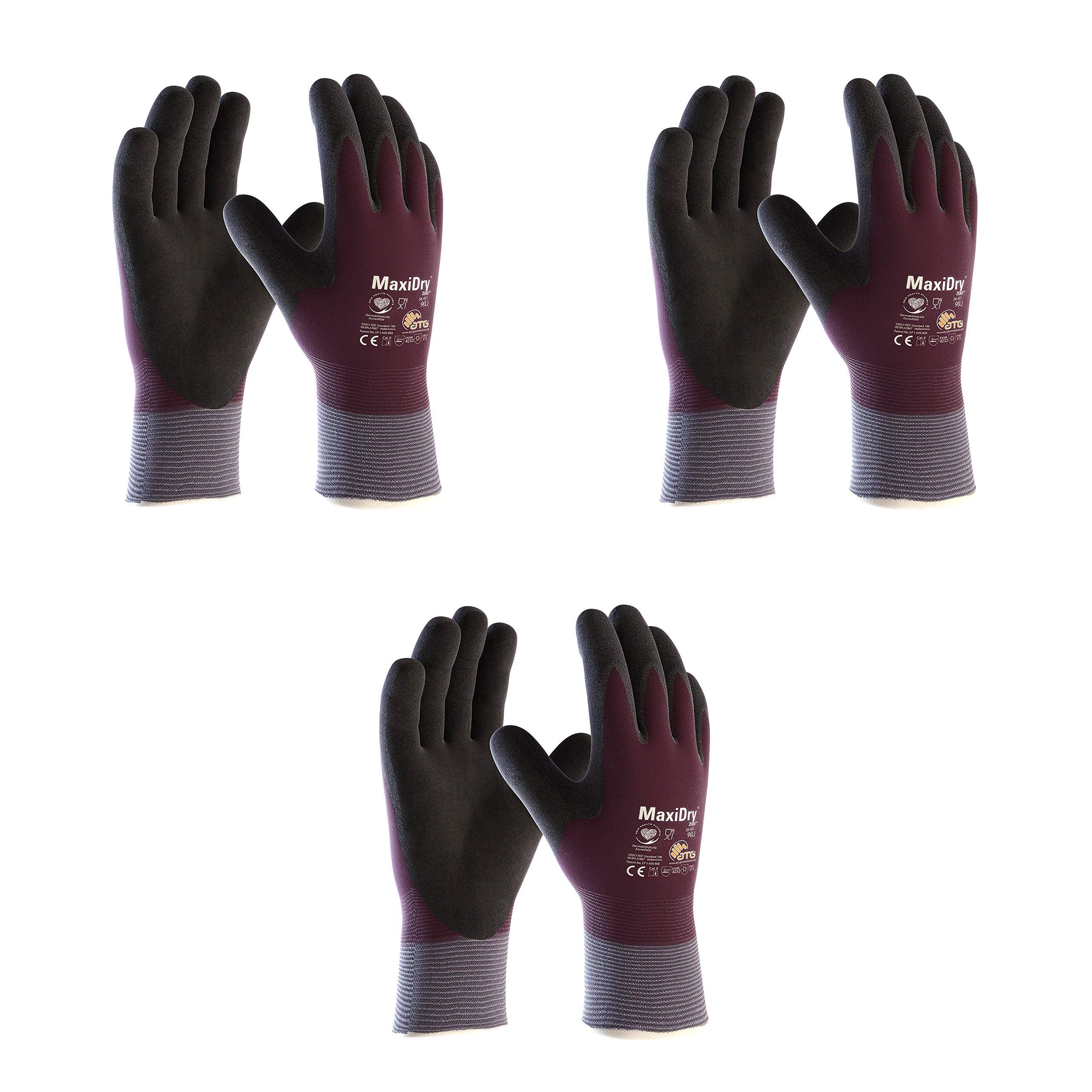 MaxiDry Zero 56-451 Cold Condition Work Glove with Thermal Lining and Full Double-Dipped Nitrile Coating (1, Medium)