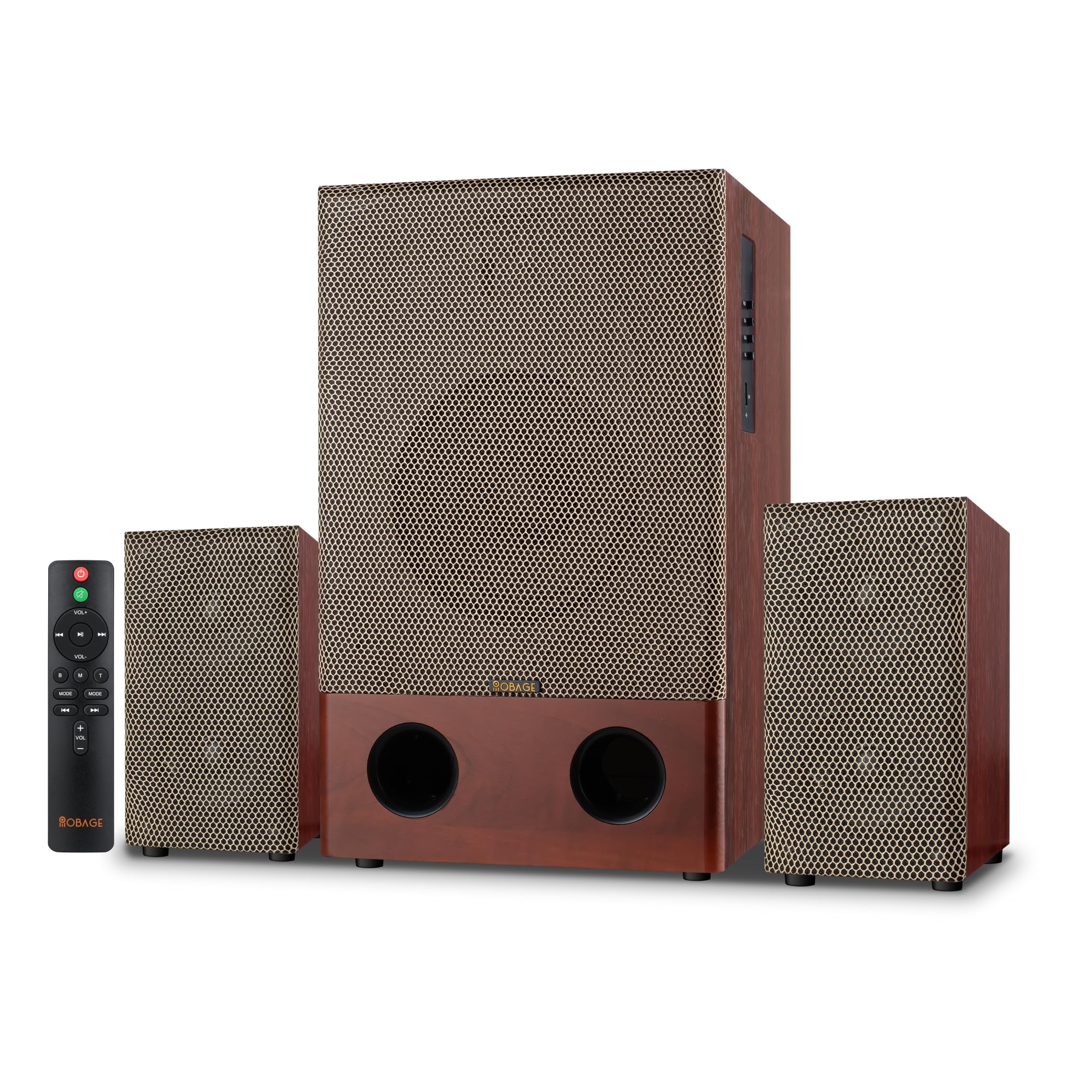 OBAGE Newly Launched Premier-6 2.1 Home Theatre System | 140W Output | 6.5" Woofer & Dual 3" Drivers in Each Satellite | Bluetooth 6.0, Digital Bass, Mid & Treble Control | Deep Bass Sound-image-20