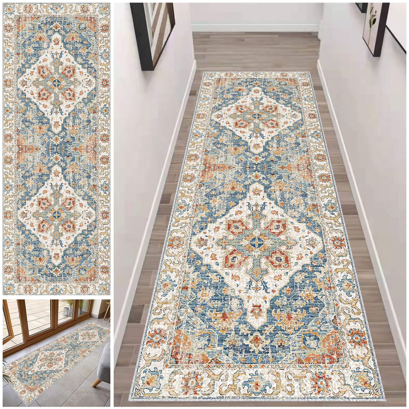 Bieżnik dywanowy na korytarz, 80 x 200 cm, antypoślizgowy, do kuchni, przedpokoju, kuchni, długiego dywanu do korytarza, do kuchni, wejścia, jadalni, sypialni, biura