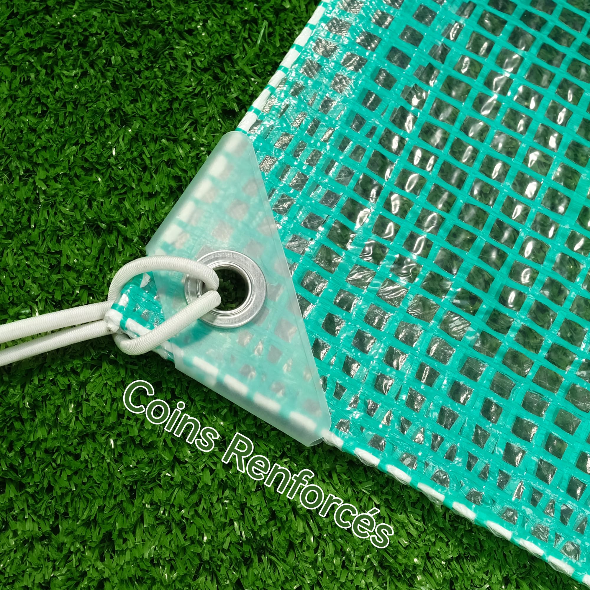 Bache avec Oeillets Imperméable Renforcée 4x6 m Vert Transparente