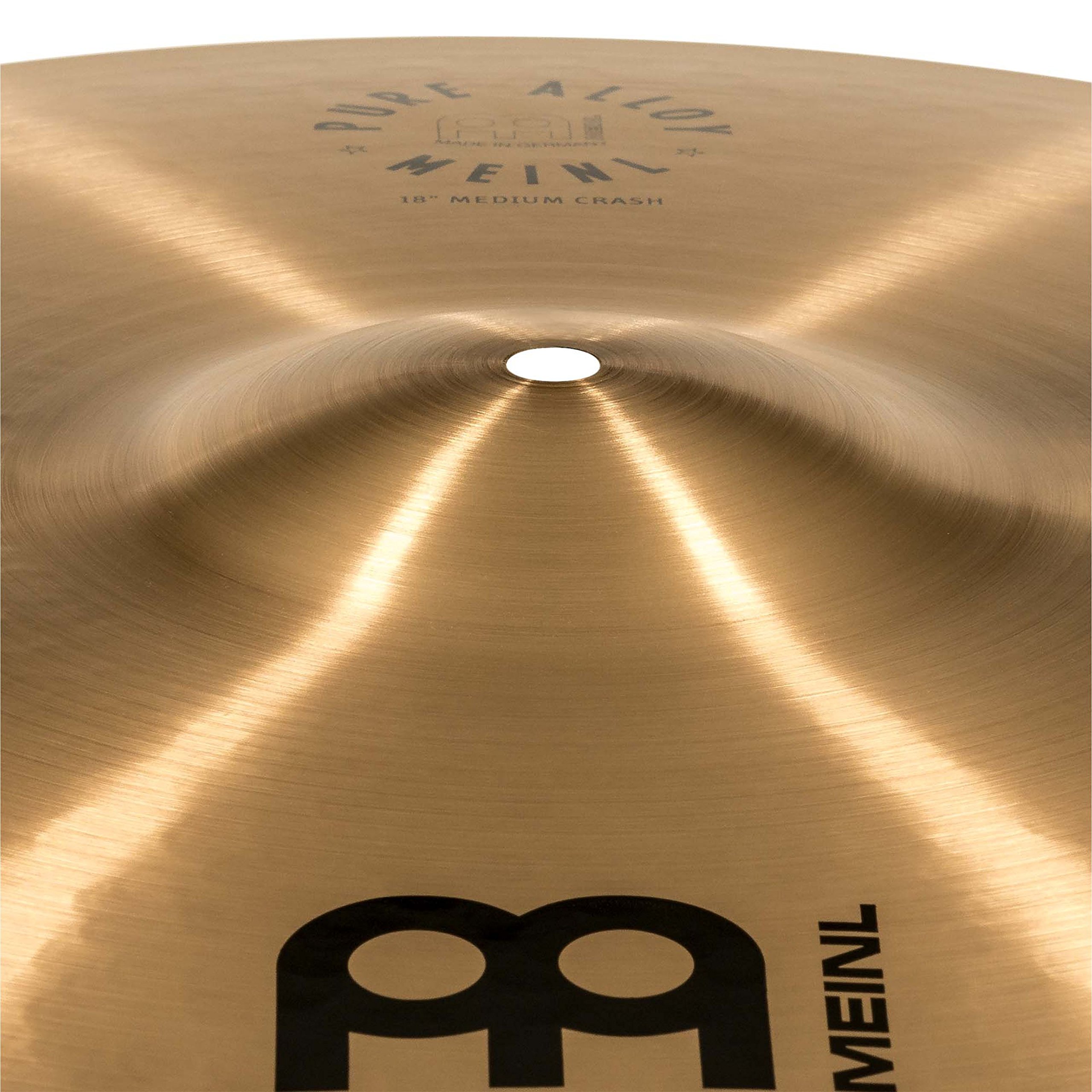 Meinl Cymbals Pure Alloy Piatto Crash Medium 18 pollici (45,72cm) per Batteria - Bronzo puro in Lega, Finitura Tradizionale (PA18MC)