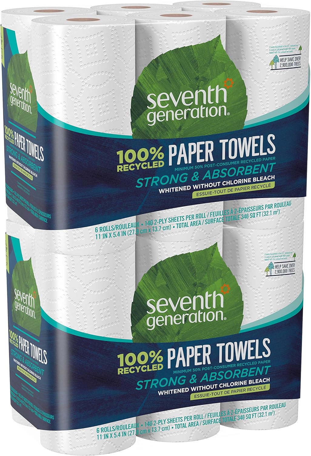 Seventh Generation Paper Towels, 100 Recycled Paper, 2Ply