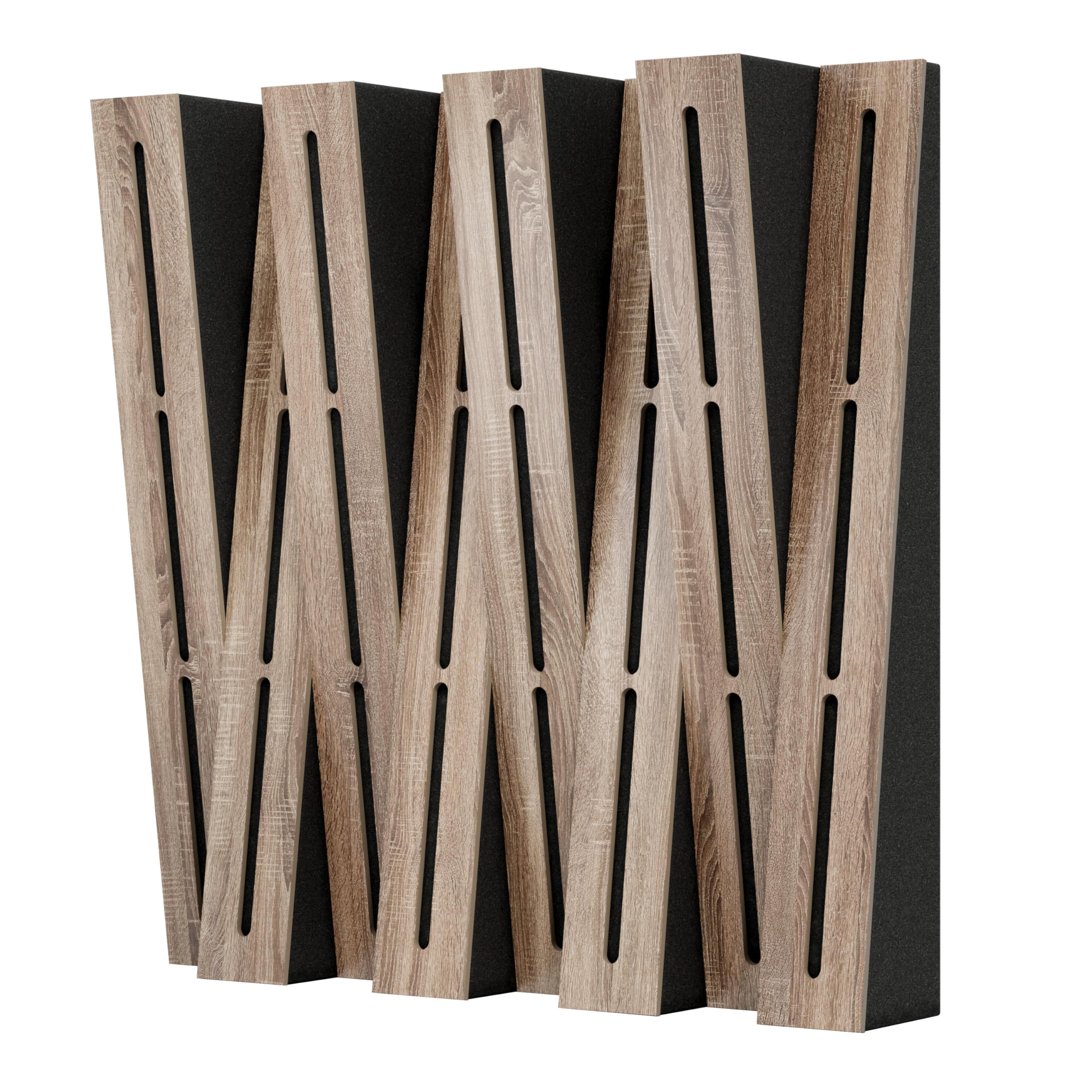 (8 Pack) — FUTURA | Acoustic Slat Wood Wall Stripes Panels | High Density Foam | Absorption - Diffusion - Reflection - Soundproofing - Insulation | Color: (Sonoma, FUTURA)