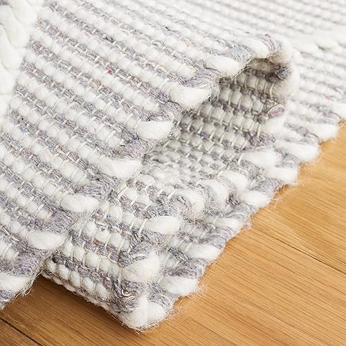 Miniatura 5 de SAFAVIEH Natura Collection - Alfombra de área de 8 x 10 pies, gris y marfil, hecha a mano de lana rústica marroquí bohemia, ideal para zonas de alto