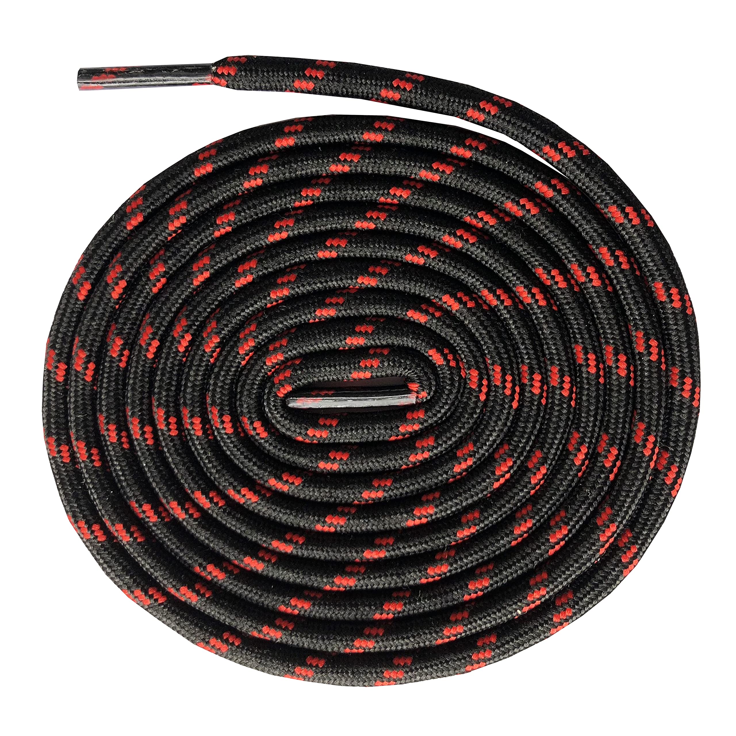 Zamienniki sportowych sznurowadeł płaskich, Kolorowe, okrągłe sznurowadła do butów o średnicy 160-180 cm Sznurowadło do butów turystycznych(Black With Red,160cm)