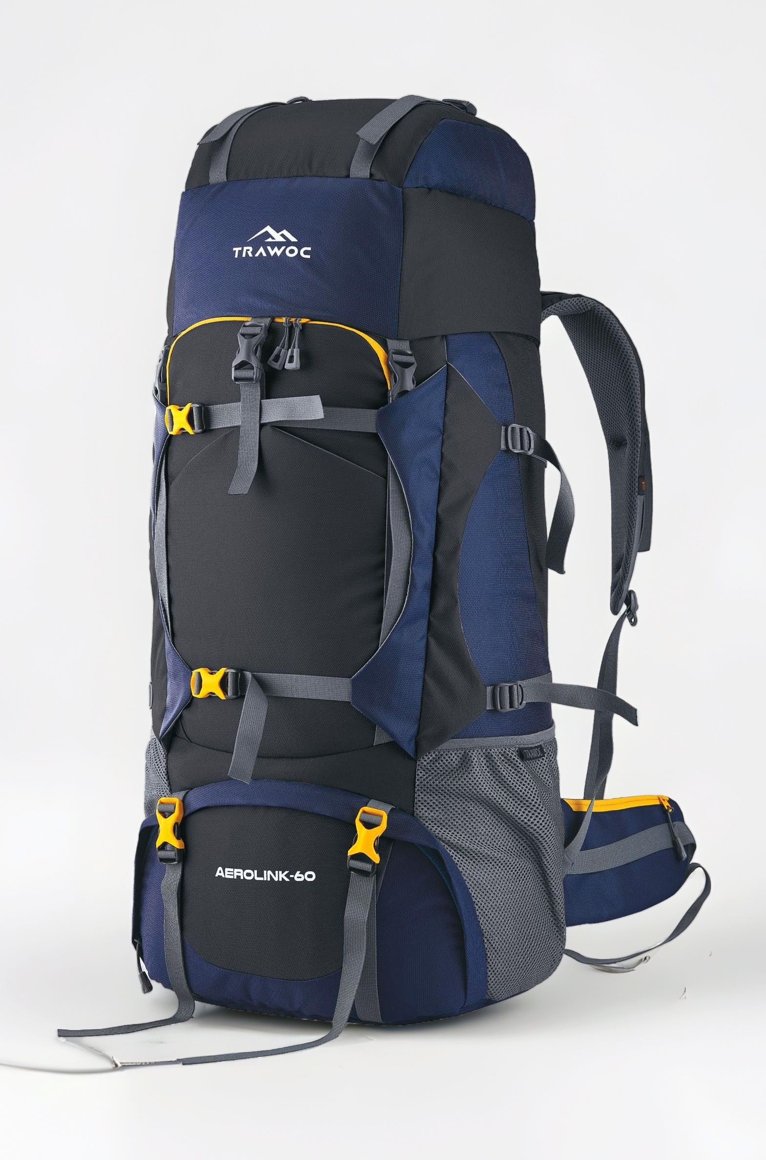 AEROLINK 60 Liter Travel Backpack Hiking Trekking Bag Camping Rucksack for Men & Women, 3 Year Warranty, Black, HK006