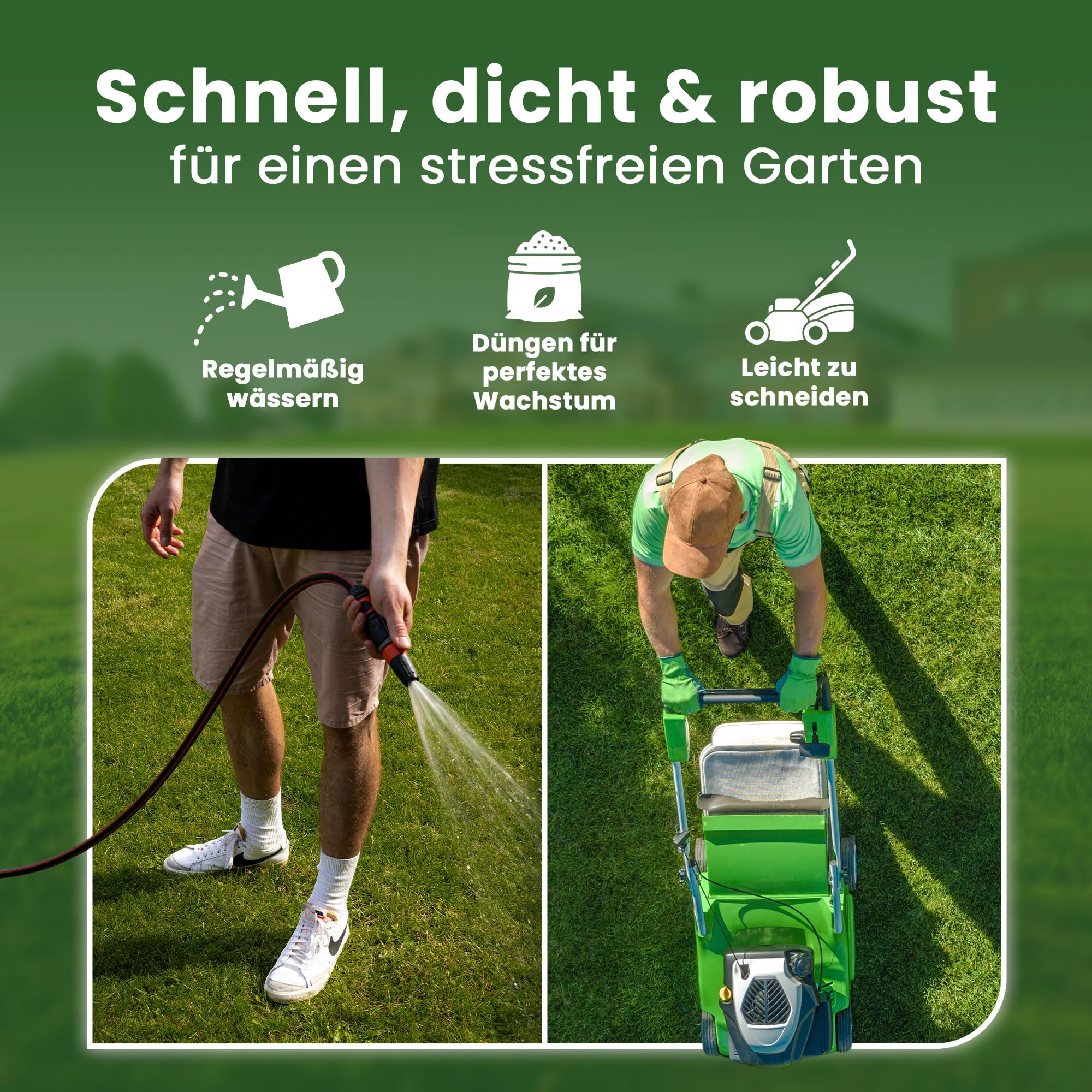 LERAVA® EXPRESS Rasensamen schnellkeimend Frühjahr (30m²) | Grassamen Trockenrasen & Schattenrasen Samen | Sport und Spielrasen Nachsaat | Rasensaat turbo Rasennachsaat schnellkeimend