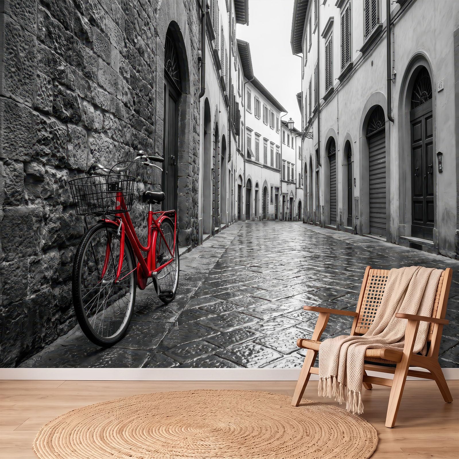 Papier Peint Panoramique Intissé Vintage Rue, 200x140 cm (LxH)