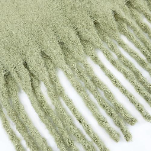 Miniatura 3 de SHOHOKU Bufanda grande y gruesa de color sólido, tacto de cachemira, bufandas suaves, de gran tamaño, grueso y cálido, chal con guantes para mujeres