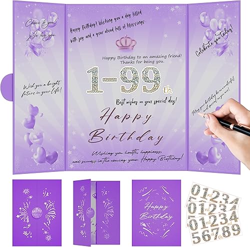 Miniatura 10 de Verde Decoraciones de Fiesta de Cumpleaños Feliz 1º-99º 45,72x30,48 cm Libro de Invitados de Cumpleaños para Hombres Mujeres Adecuado para Todas las