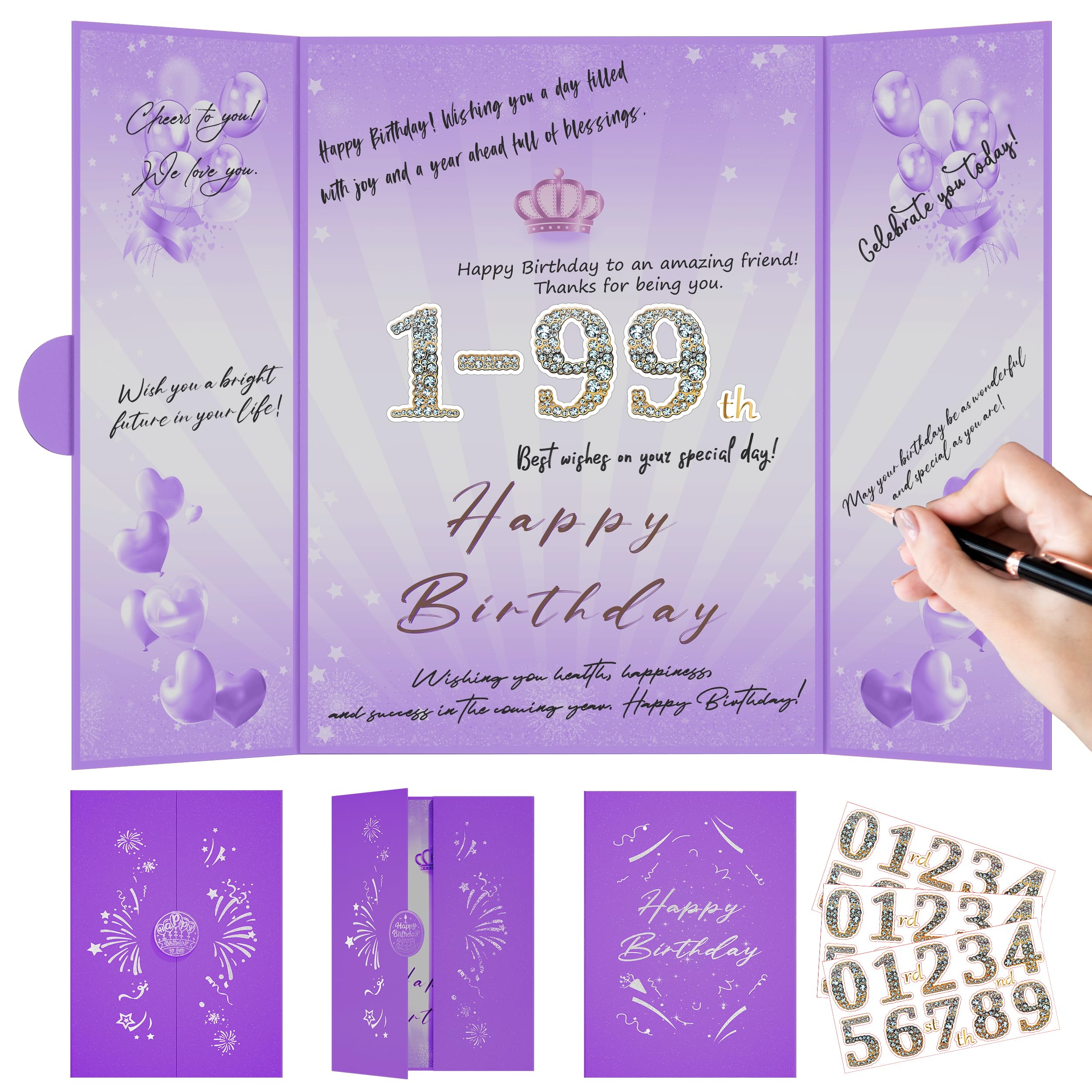 Regalos de cumpleaños originales con el libro de invitados morado Pranski de 45x30