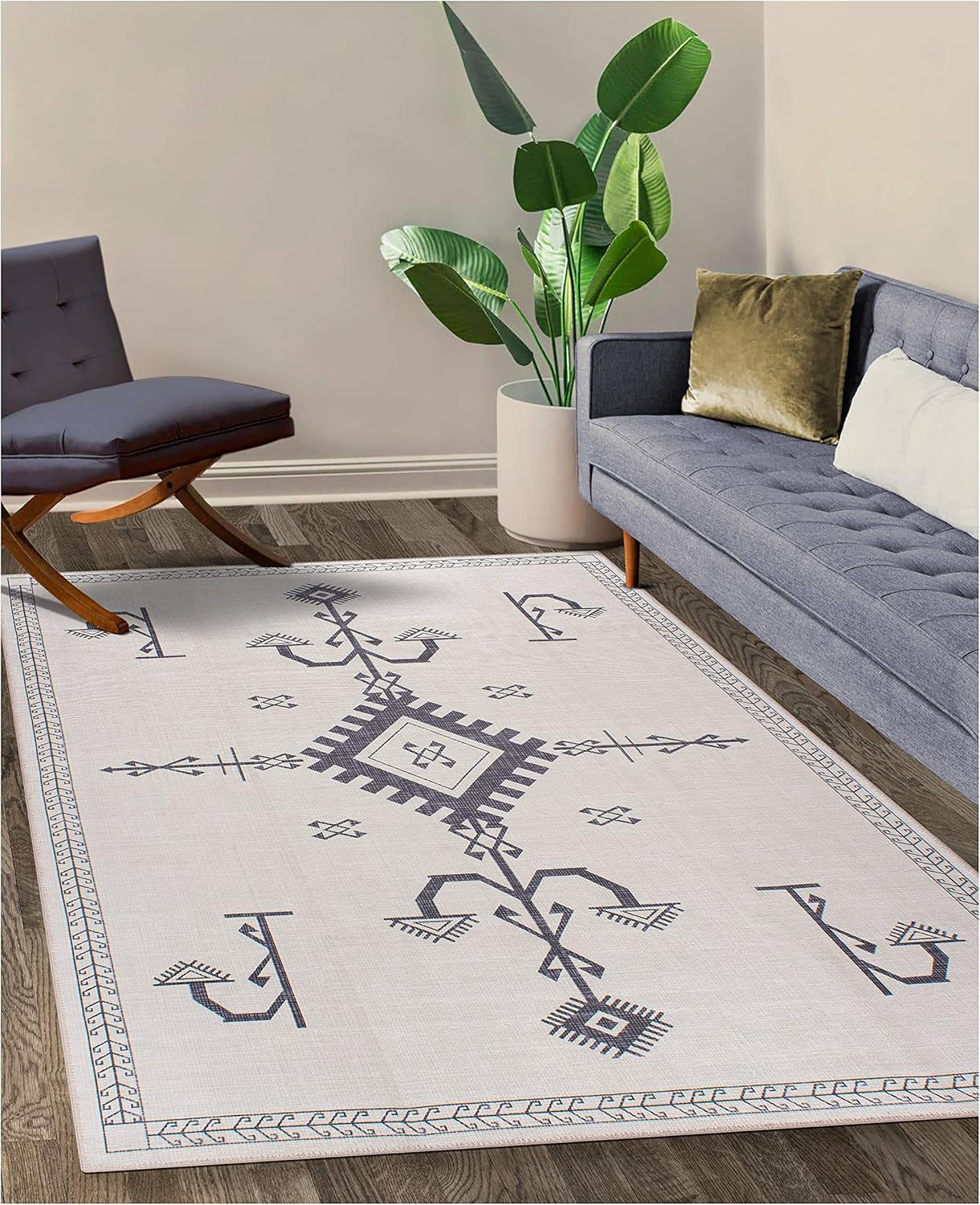 GLN Rugs Machine Washable Area Rug, Rugs for Living Room