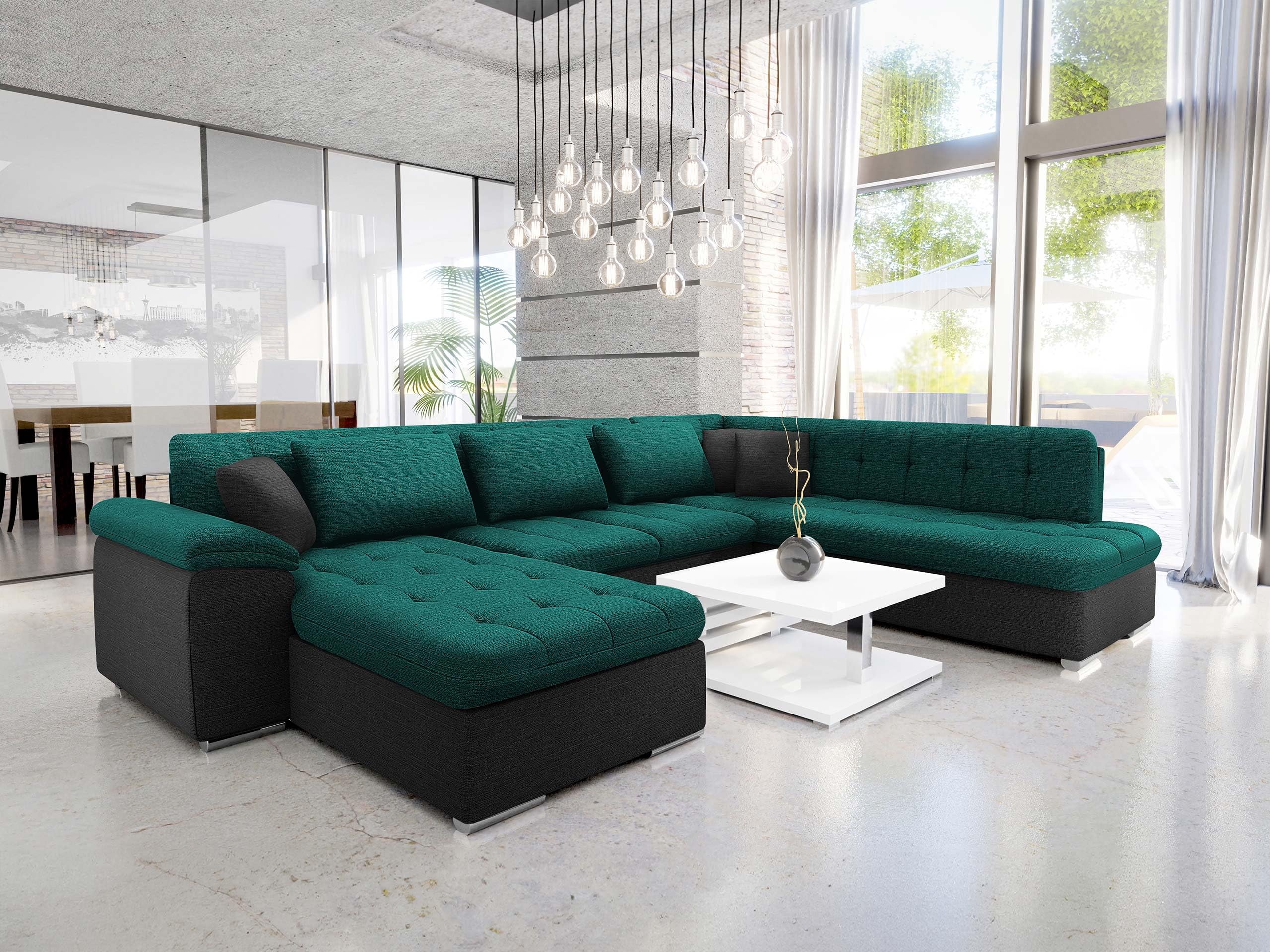 Mirjan24 Eckcouch Ecksofa Niko Bis, Design Sofa Couch mit Schlaffunktion und Bettkasten U-Sofa Farbauswahl Wohnlandschaft vom Hersteller (Ecksofa Links, Soul 20 + Soul 13)