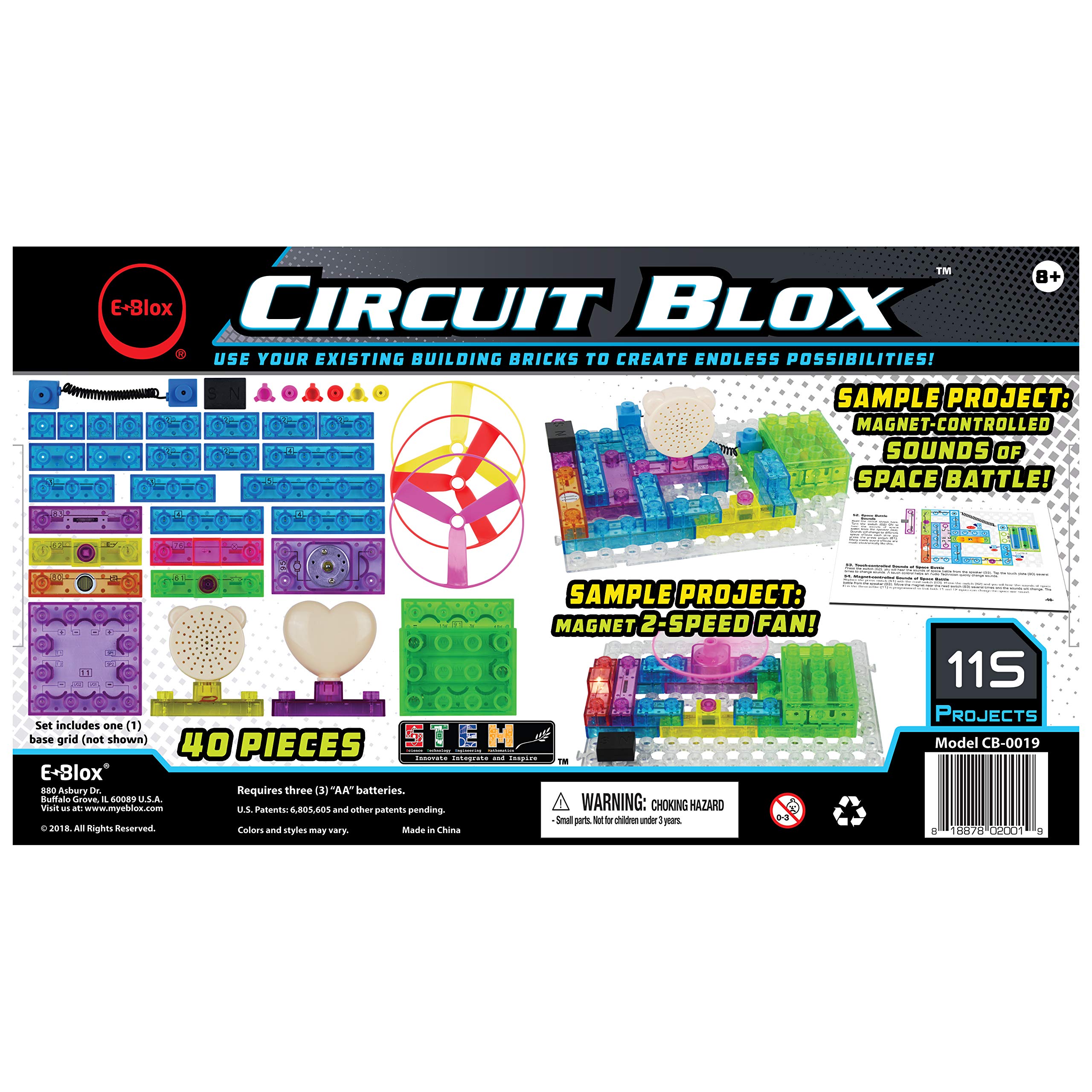E-Blox Circuit Blox Builder - 115 Projects Circuit Board Building Blocks Toys Set for Kids Ages 8+ - Image 8
