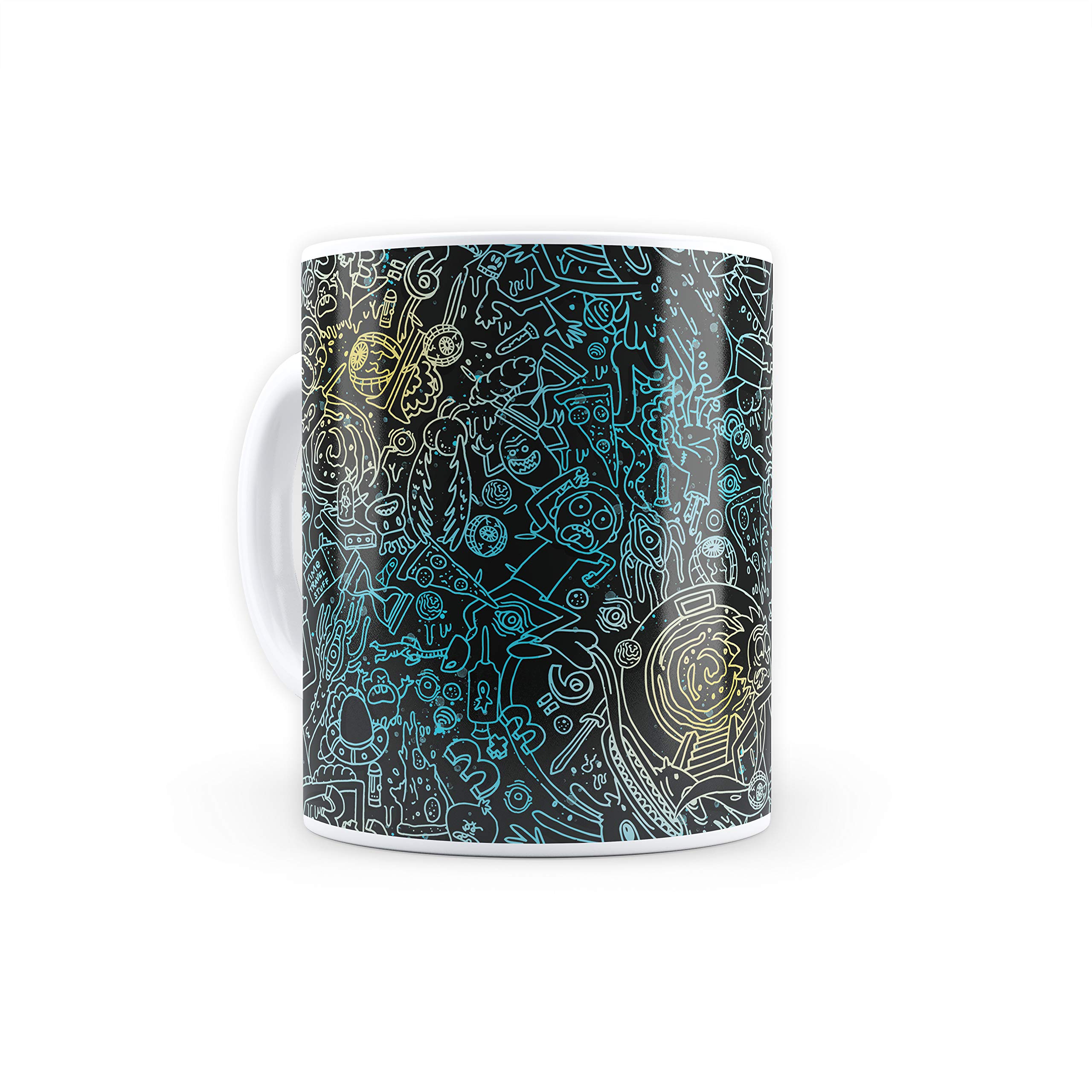 MC SID RAZZ - Rick and Morty Pattern Design Coffee Mug - Officially Licensed by Turner Entertainment Co