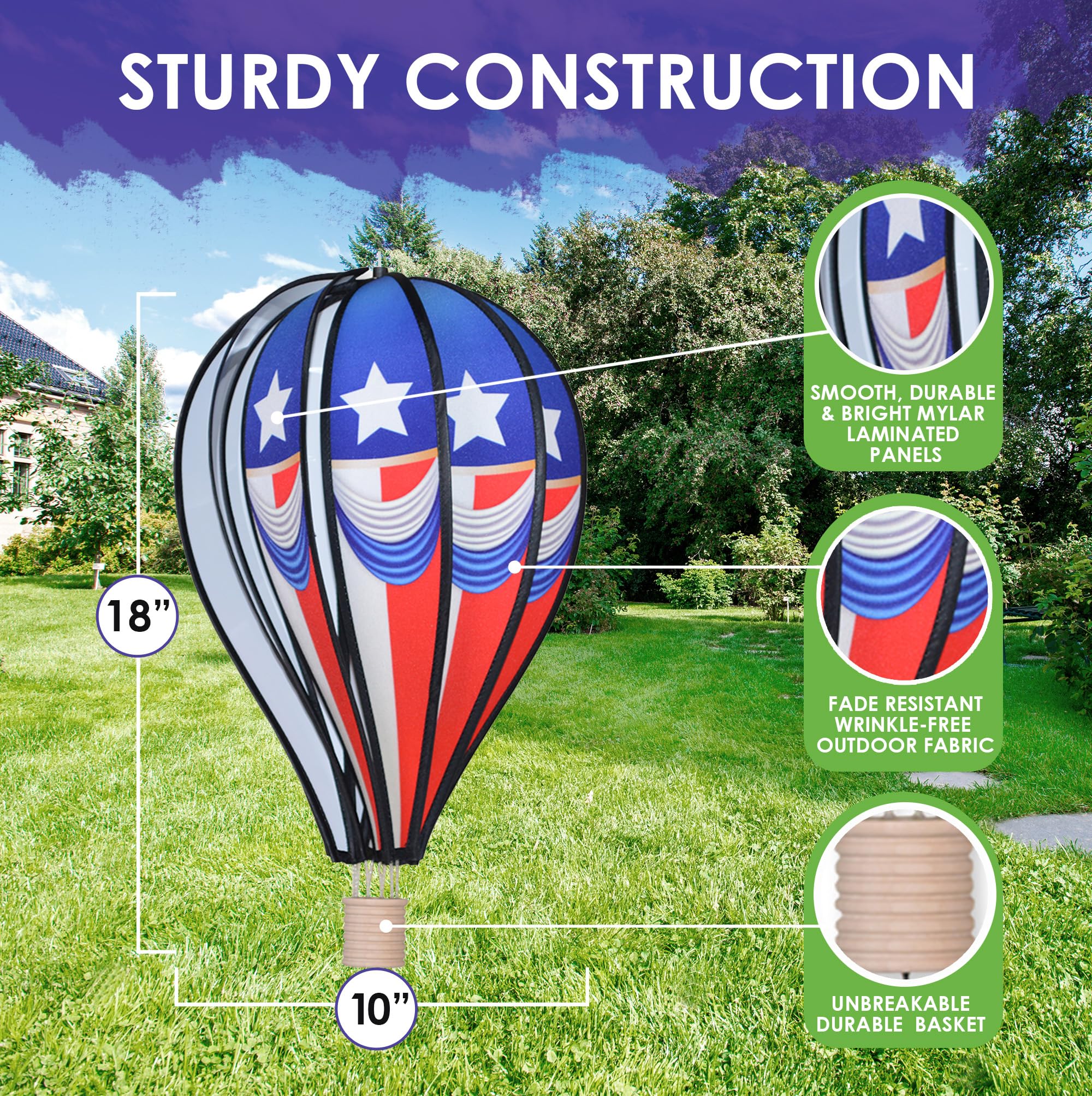 Amazon.com: Hot Air Balloon Hanging Garden Spinner 18