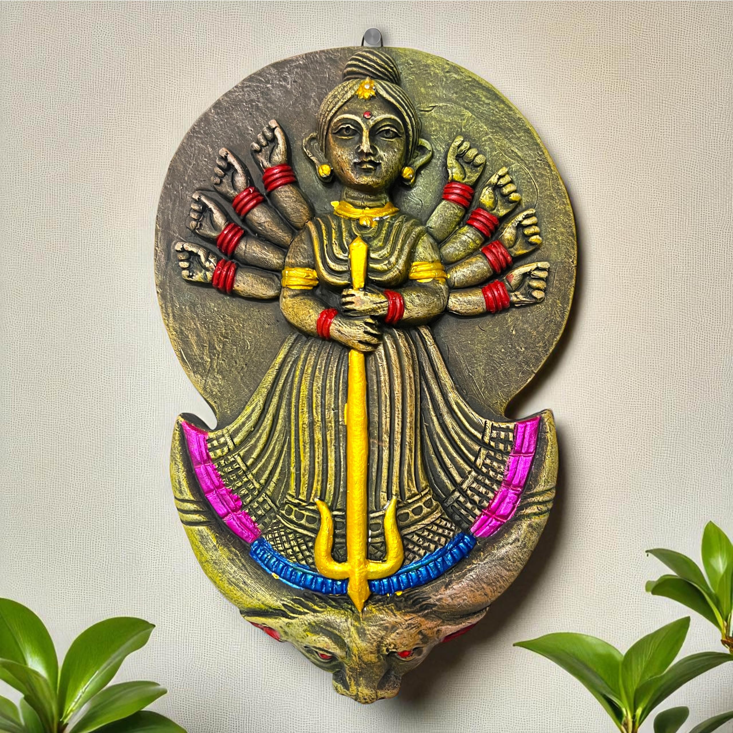 Shiv Parvati Terracotta Wall Hanging - Divine Home Decor -29