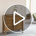 Image of The Attic Jodhpur Large Sideboard Cabinet for Kitchen and Living Room Storage in Solid Wood with Natural and Grey Matte Finish