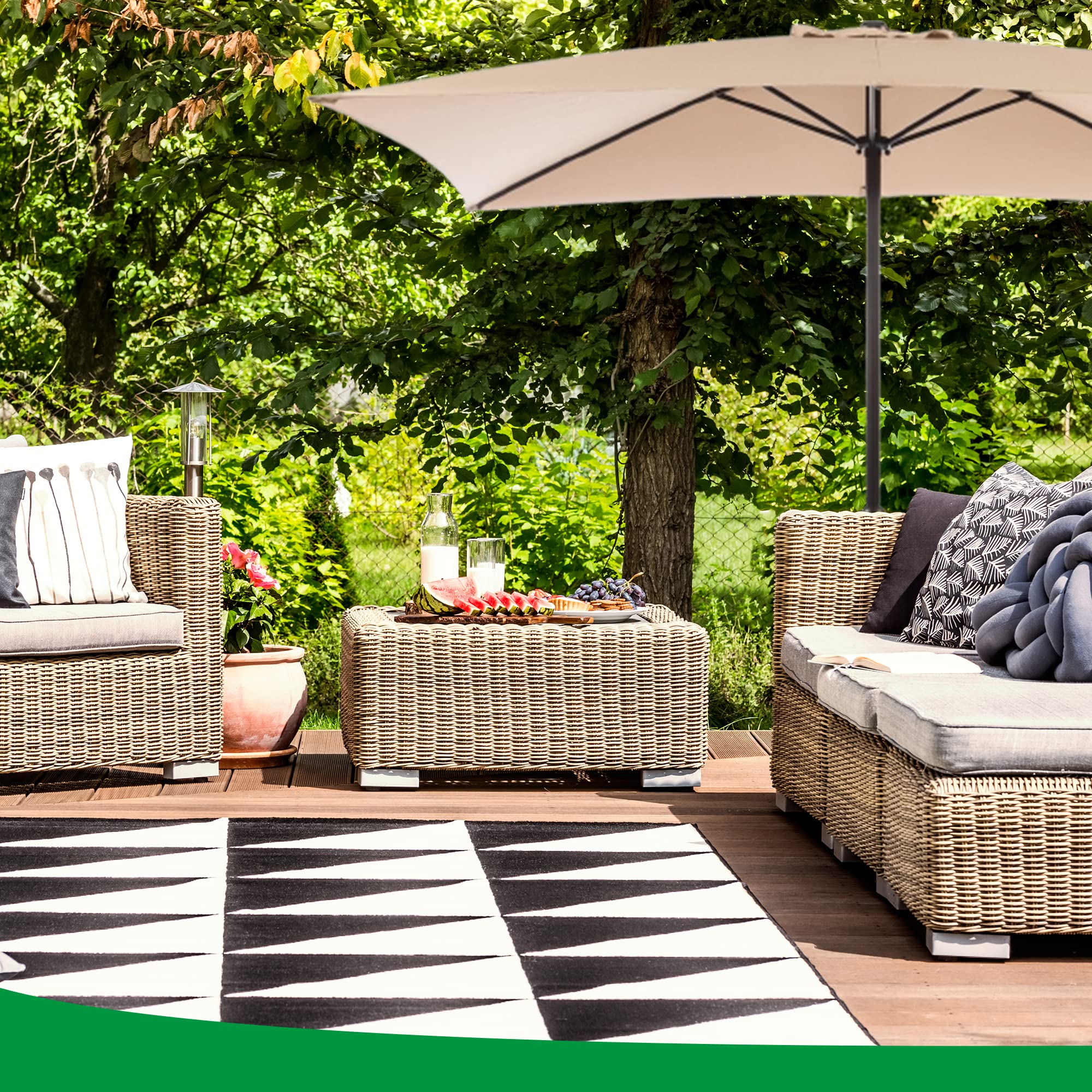 TolleTour Parasol 300 cm avec protection UV 30 Manivelle Pliable Alu