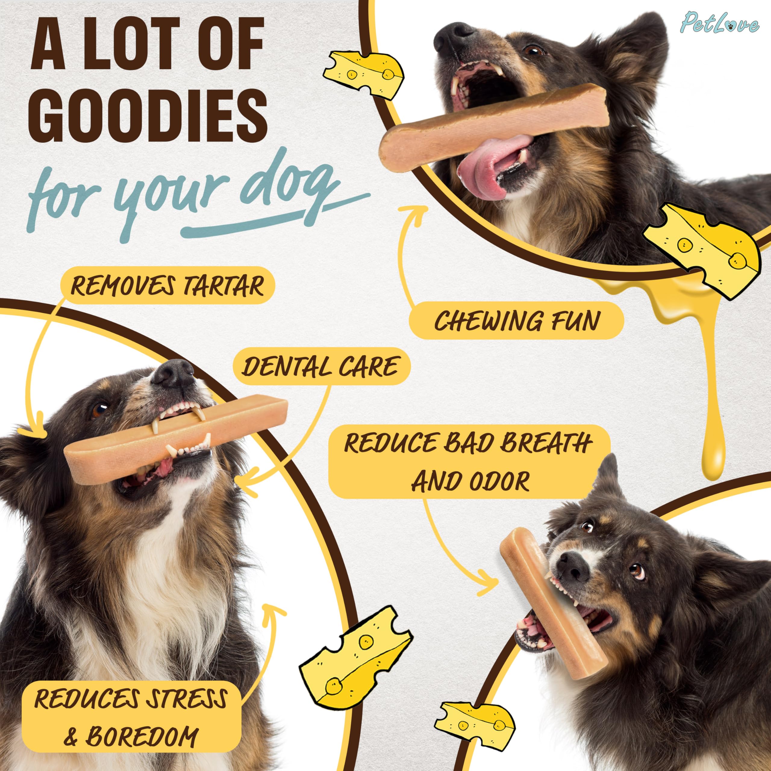 PetLove Himalayan Yak Chews for Dogs (Pack of 3) • 100% Natural Hard Cheese Dog Chews • Dog Dental Chews • Natural Dog Treats for Teeth & Bones • Protein Rich Cheese Bone • Size: L - Image 4