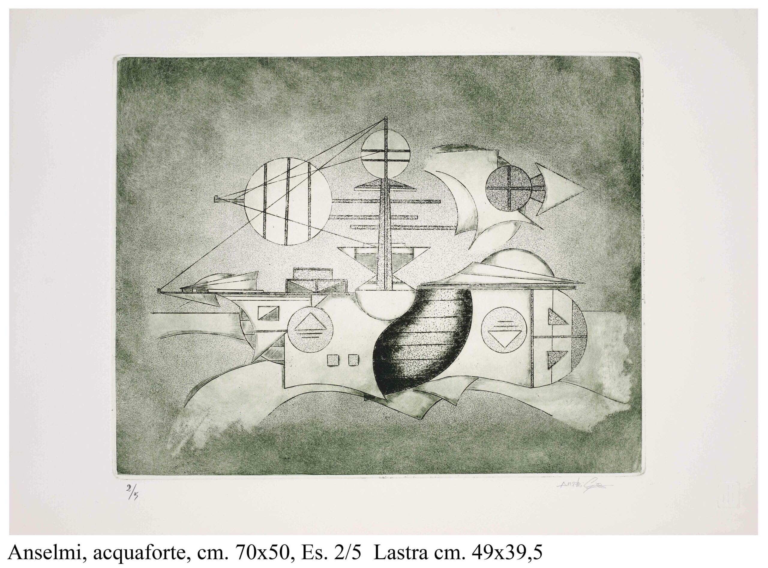 Gravure d'Anselmi CBAM impression d'art de collection 70x50