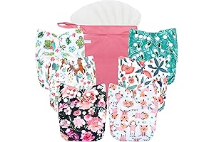 Reusable Cloth Diapers with 6 Inserts & a Wet Bag