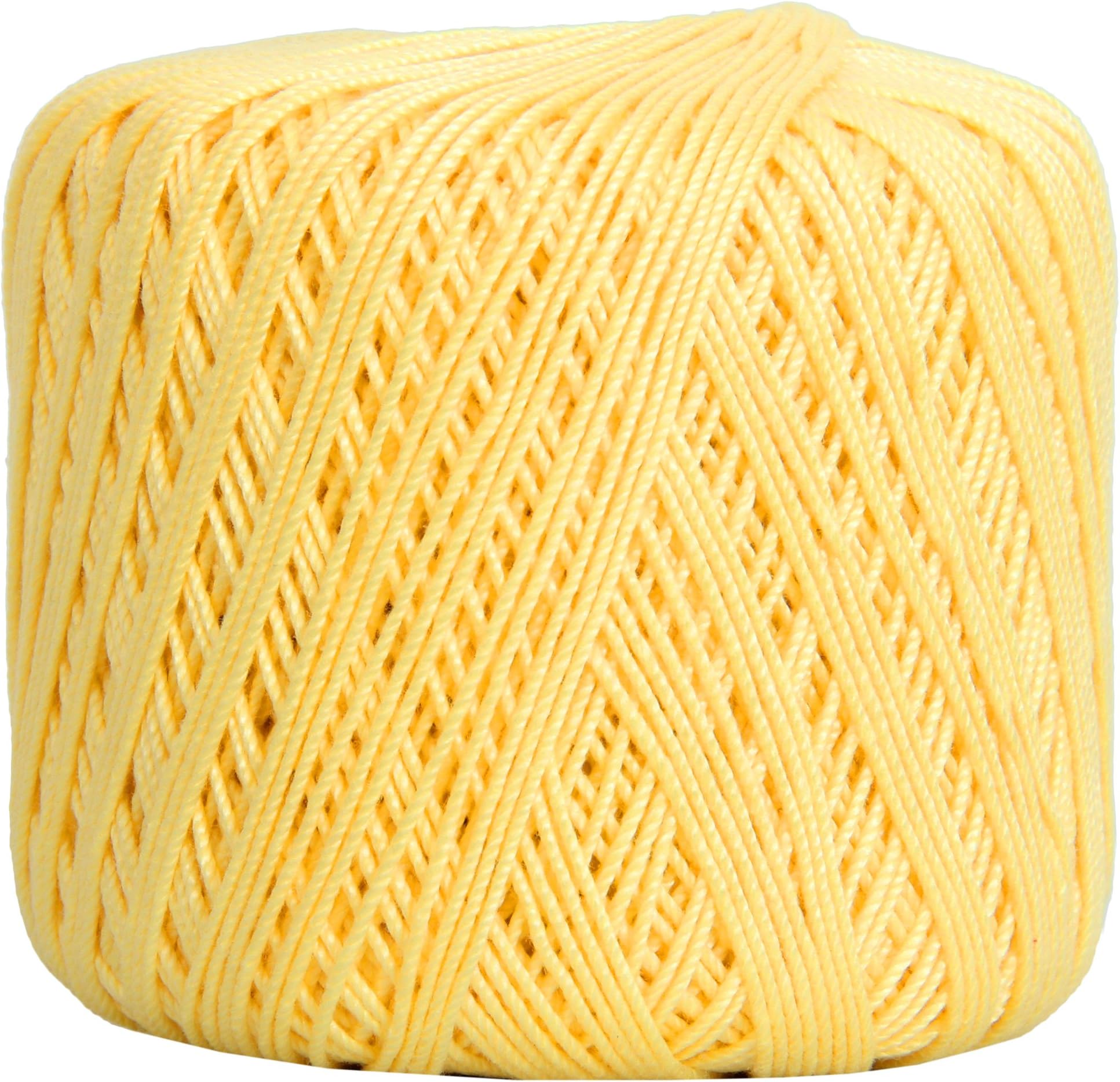 Threadart 100% Pure Cotton Crochet Thread - Lemonade - Size 10 and 3 - Singles and Bulk Packs Available - Size 3 - Color 6