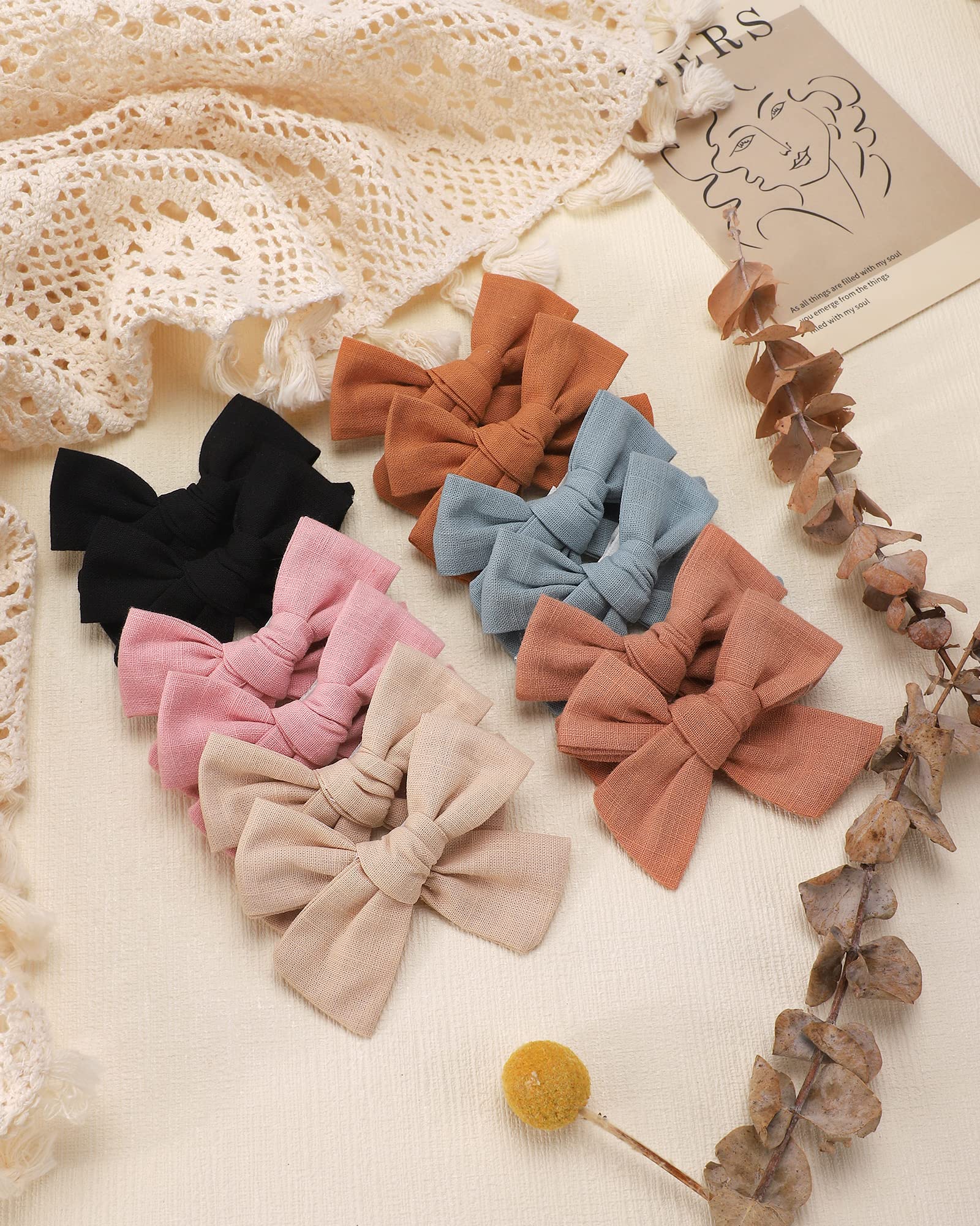 Jollybows 20pzas Lazos Pelo Niña, 8,9cm Lazos de Coletas Completamente Forrados Pinza Accesorios para Cabello para Niños Pequeñas Niñas