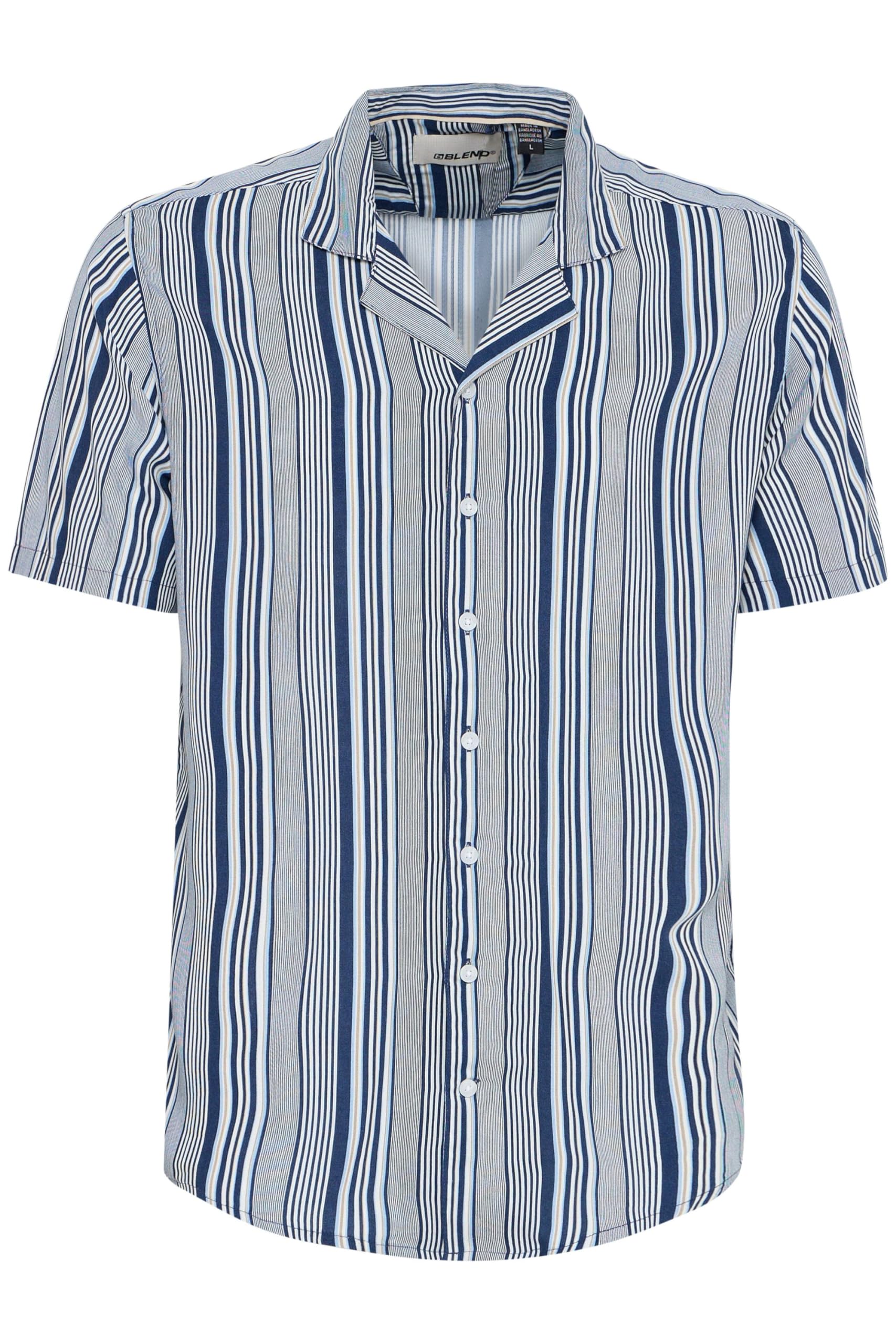 Blend BHShirt Herren Kurzarmhemd Herrenhemd Hemd mit Reverskragen Knöpfen Regular fit