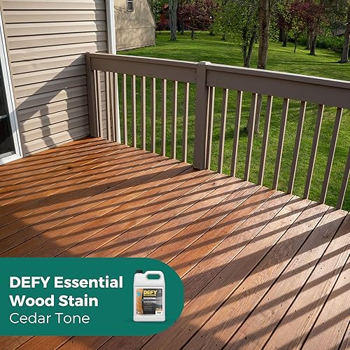 Miniatura 8 de DEFY Essential - Tinte y sellador de madera semitransparente para exteriores en uno, 1 galón, tono cedro, sellador de madera impermeable para