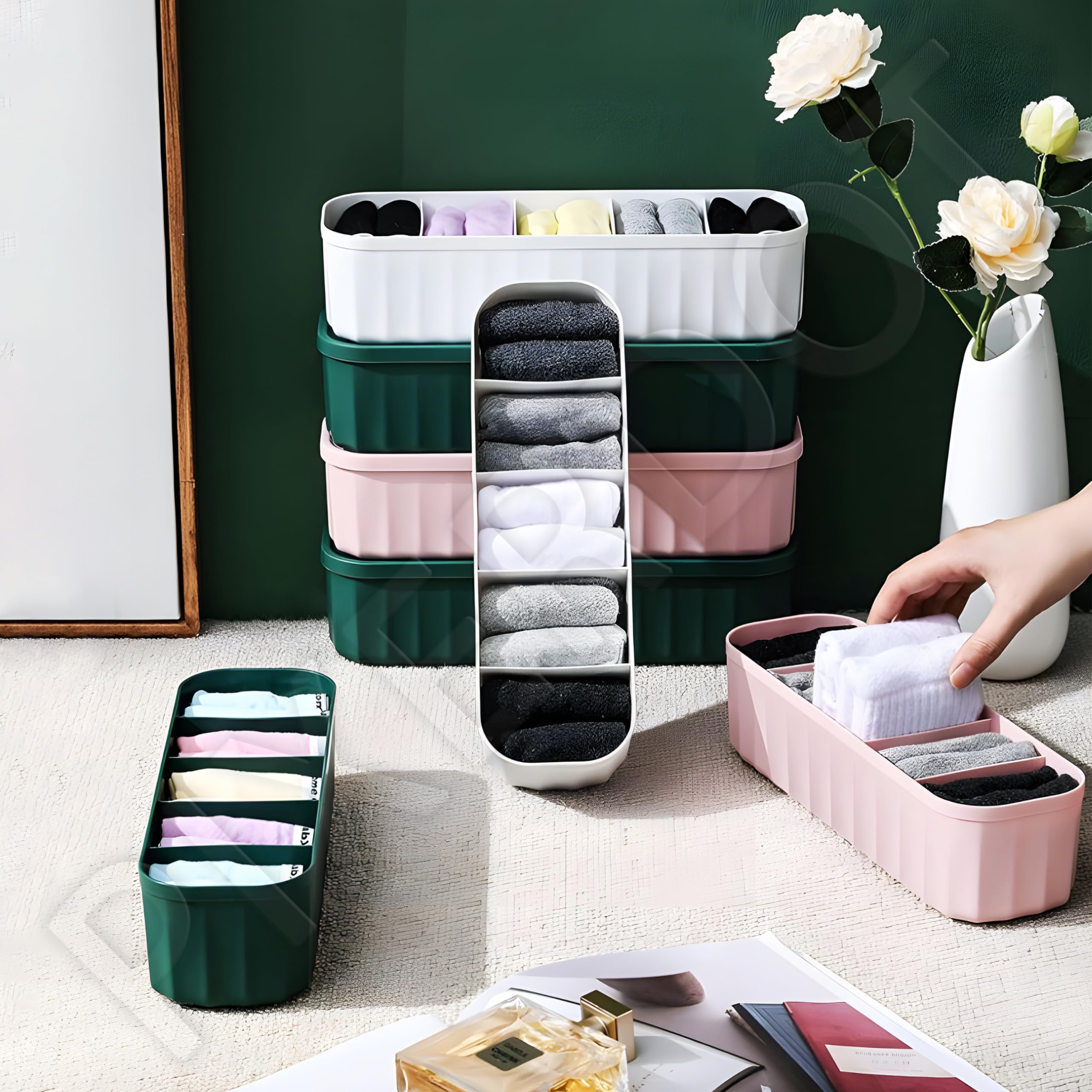 PIXERDOT Acrylonitrile_Butadiene_Styrene Pack Of 2 Innerwear Organiser For Wardrobe, Bra Organizer Wardrobe Women, Panty Clothing, Multicolor (B0CYCHW4T9) Amazon Price History, Amazon Price Tracker