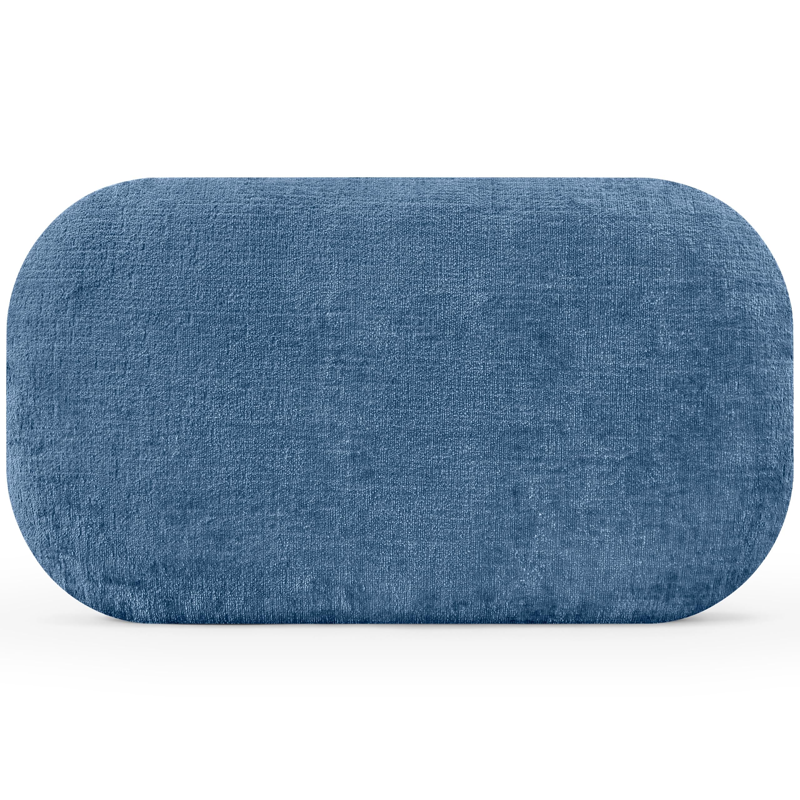 DHOME Cabecero Tapizado Curvo Liso Lana Ecológica Premium 50cm Altura para Pared Acústicos Cabeceros Absorbentes Cabezal Cama Dormitorio (Azul, 80cm)