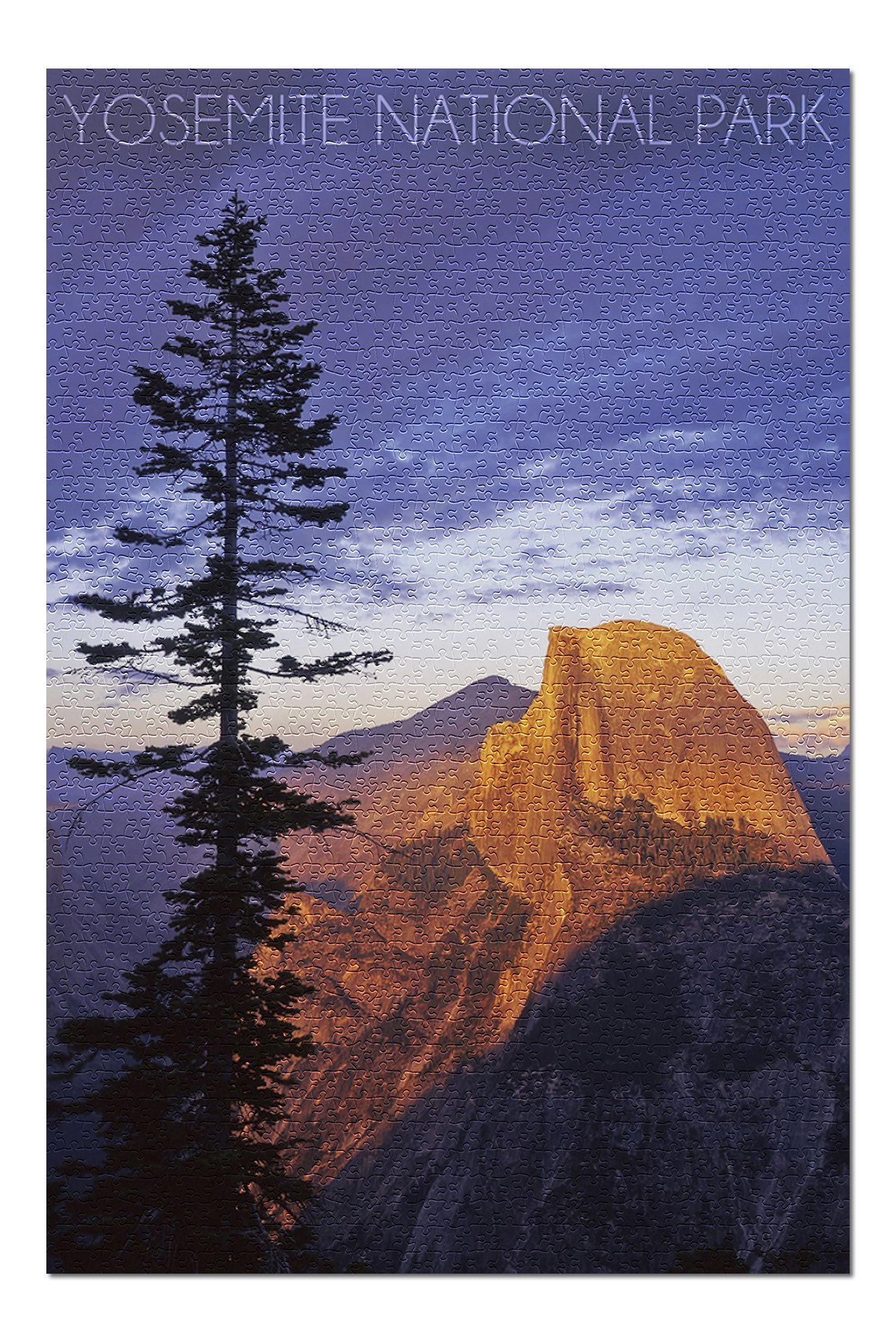Yosemite National Park, California - Half Dome and Pine Tree (20x30 Premium 1000 Piece Jigsaw Puzzle, Made in USA!)